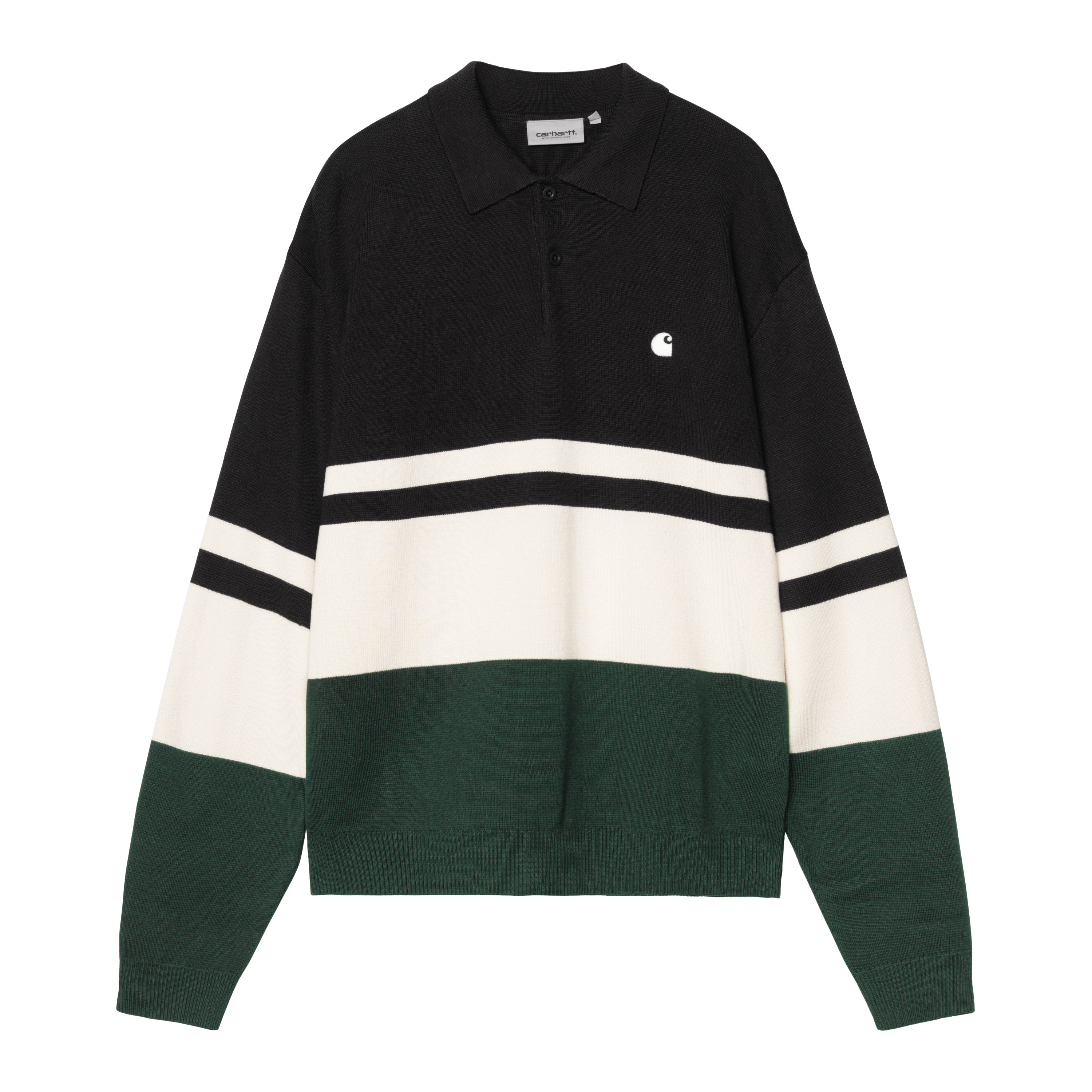 Carhartt WIP L/S Austin Polo, Rugby Jacquard, Soot | Official