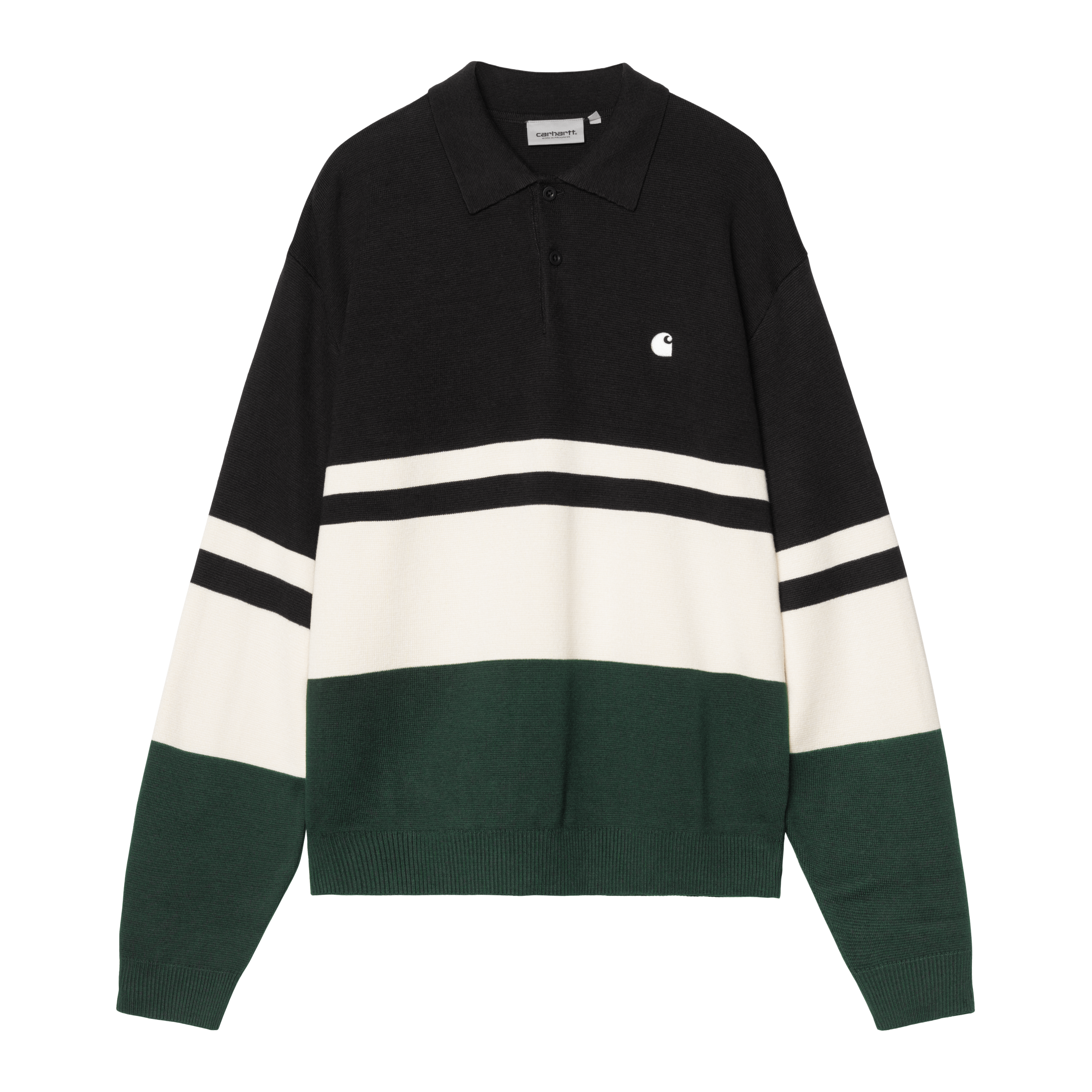 Carhartt WIP L/S Austin Polo, Rugby Jacquard, Soot | Official