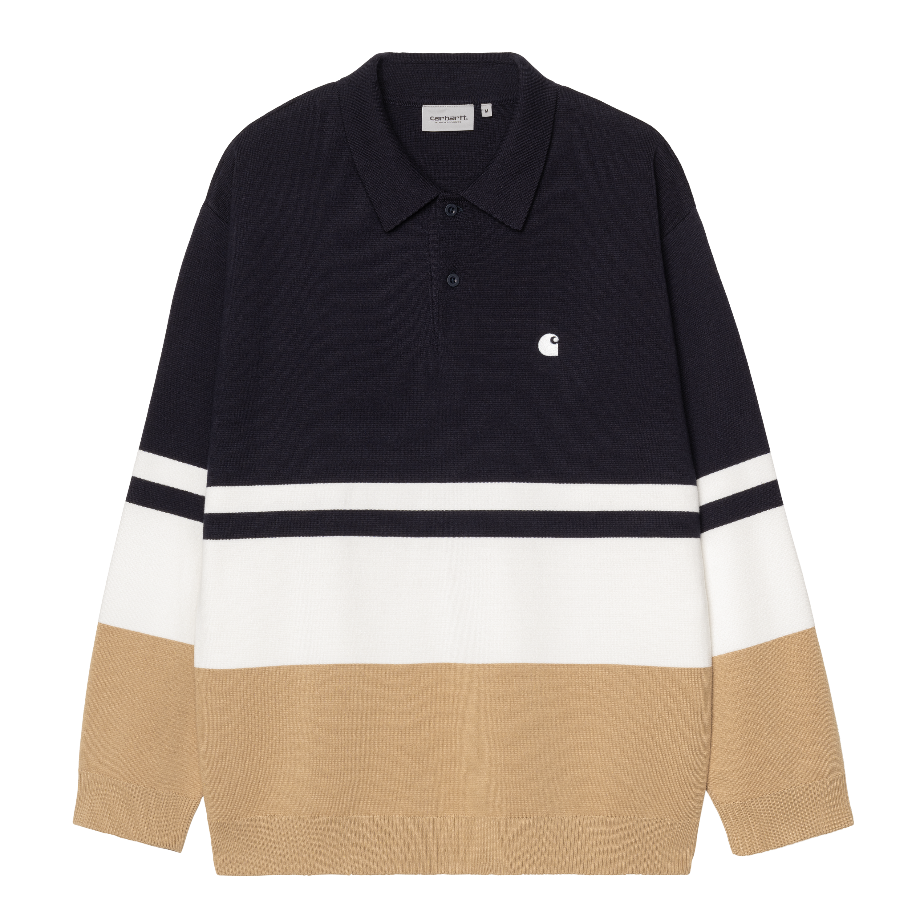 Carhartt WIP L/S Austin Polo, Rugby Jacquard, Dark Navy | Official