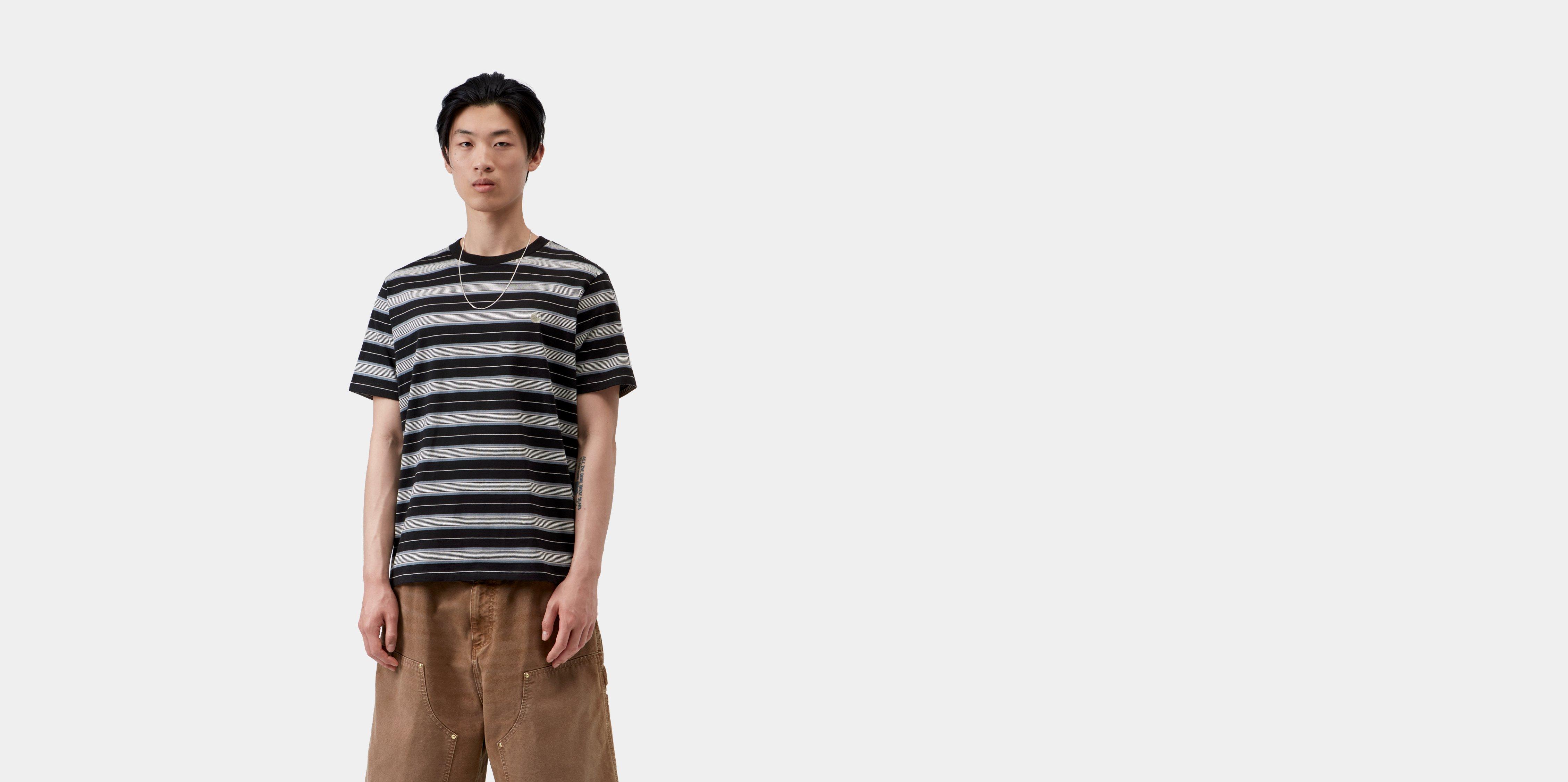 Carhartt WIP S/S Bronson T-Shirt Bronson Stripe, Black | L | Men