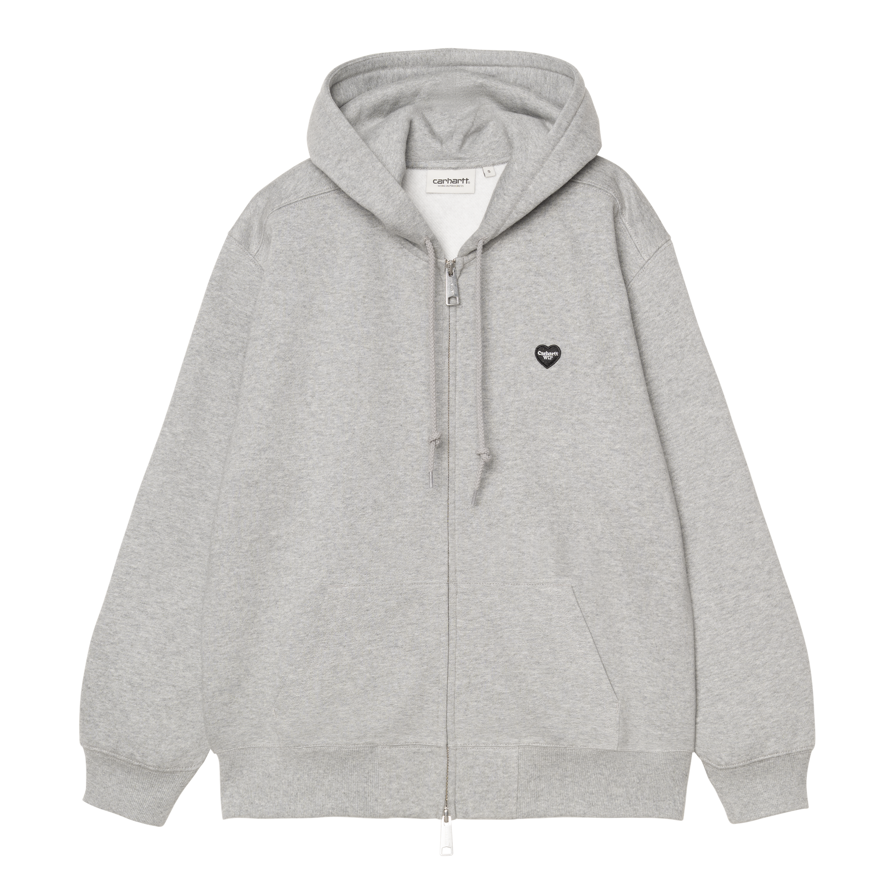 Carhartt WIP Women's Hooded Small Heart Patch Jacket, Grey Heather