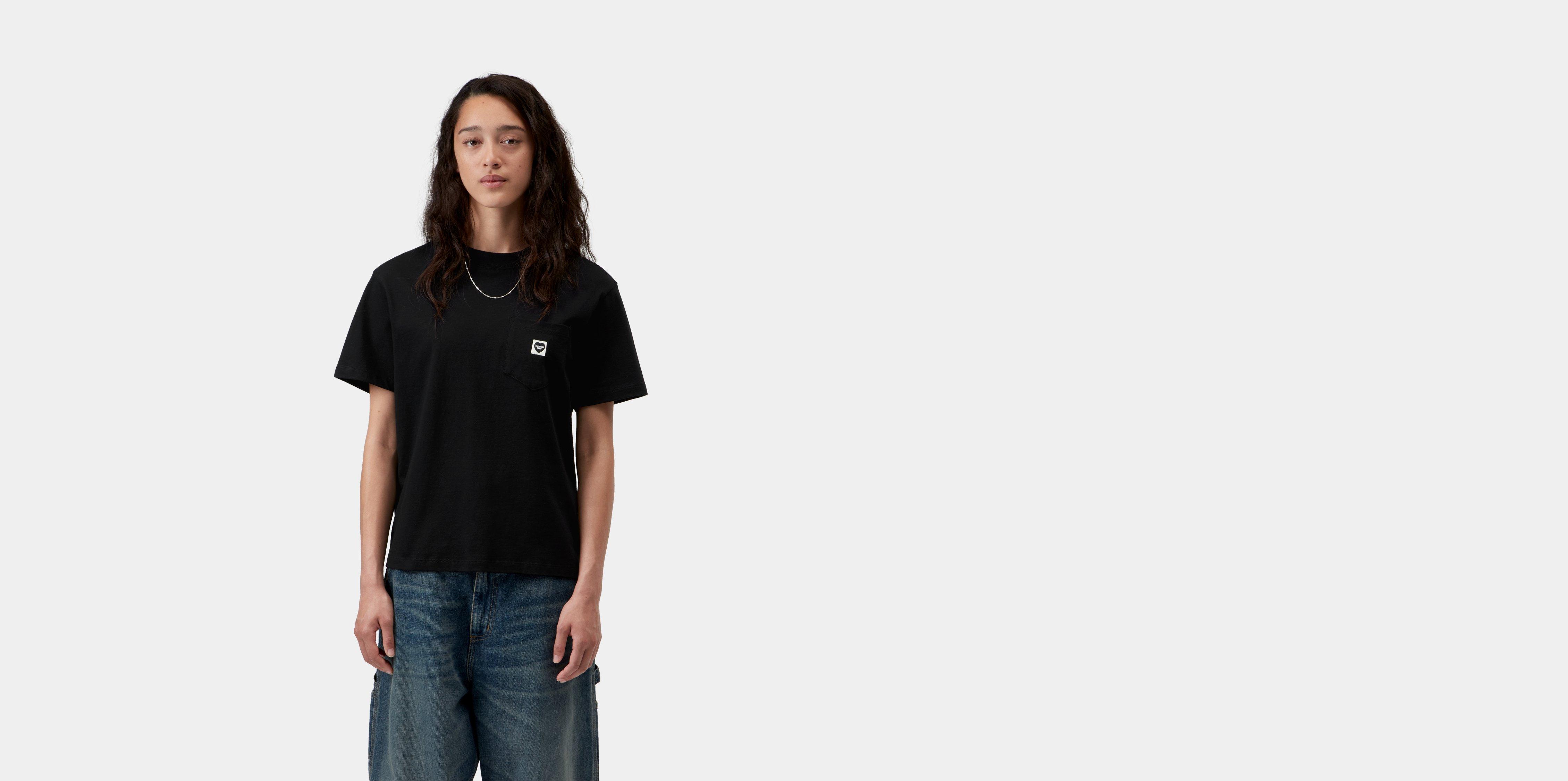 Carhartt WIP W' S/S Pocket Small Heart T-Shirt Black / Black | S | Women