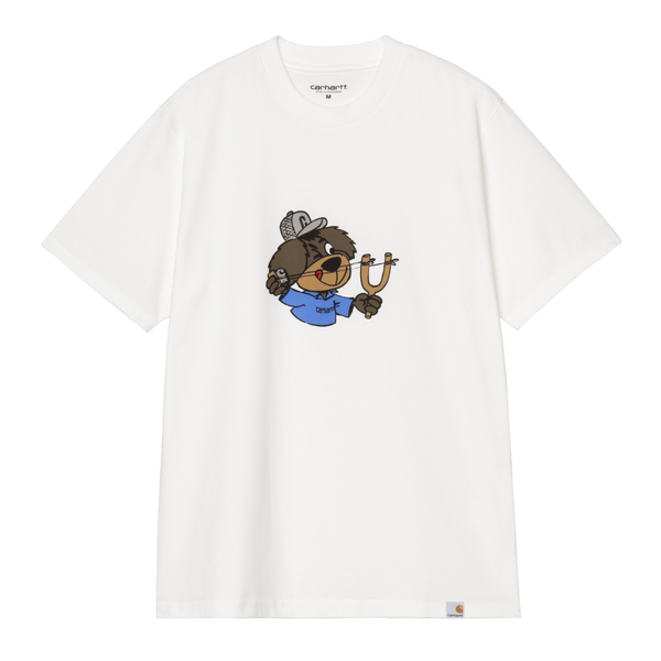 S/S Slingshot T-Shirt White heavy enzyme wash