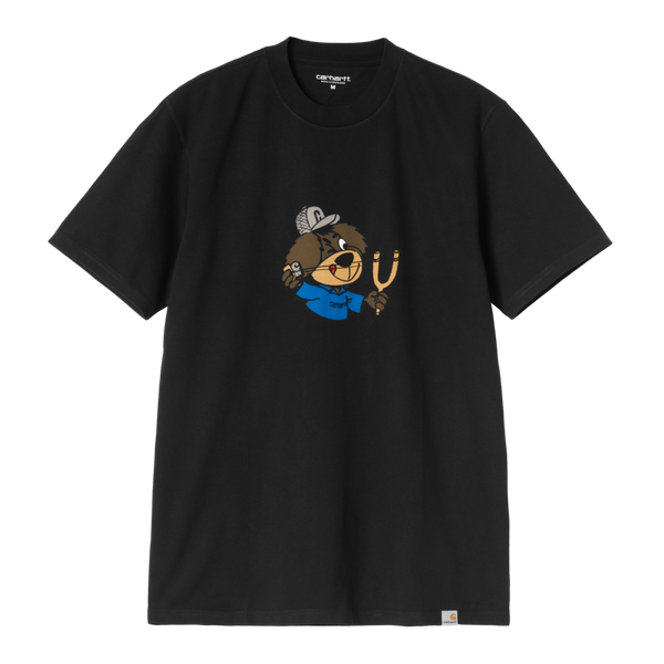 S/S Slingshot T-Shirt Black heavy enzyme wash