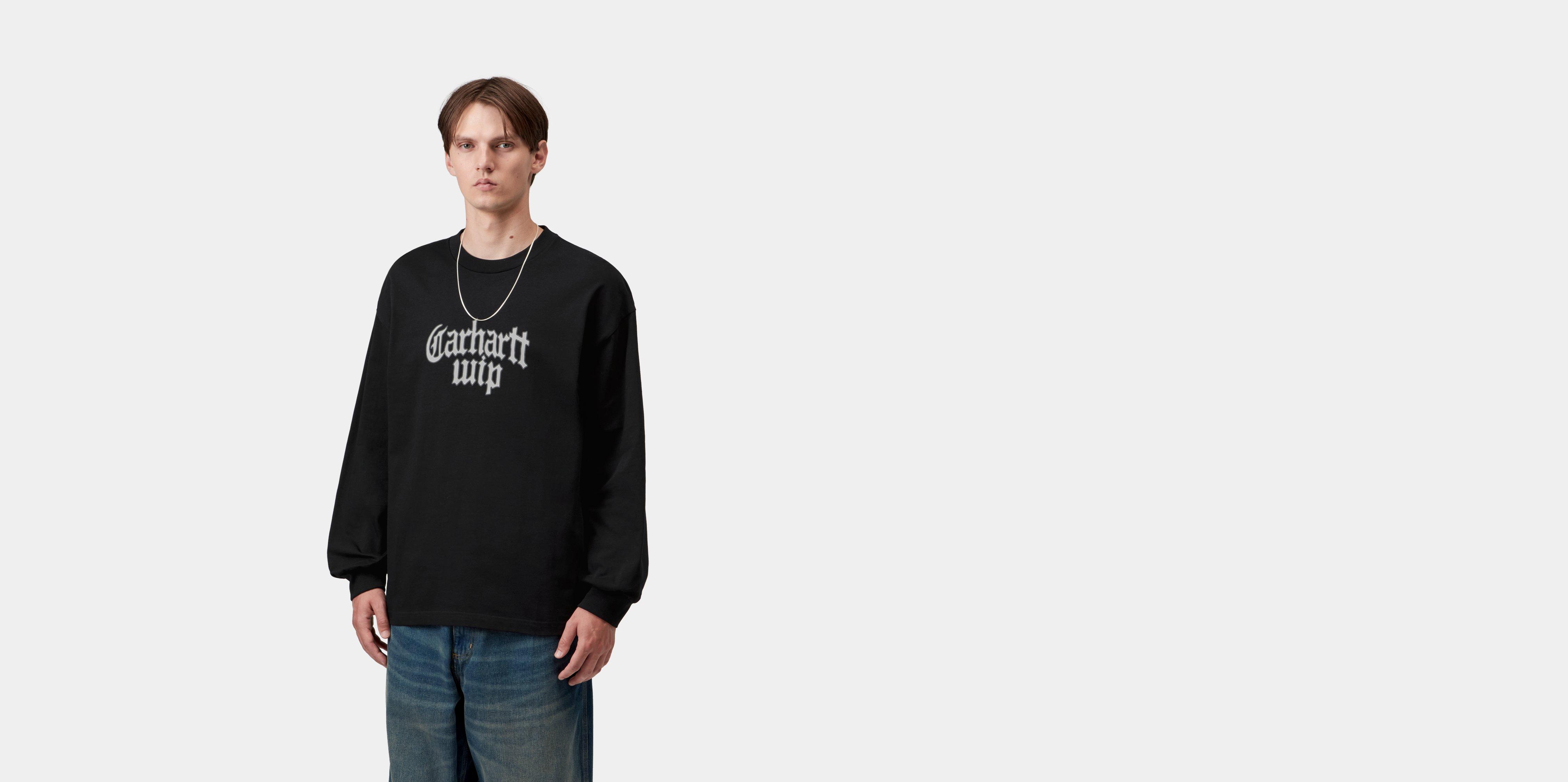 Carhartt WIP L/S Blackletter T-Shirt, Black | Official Online Store