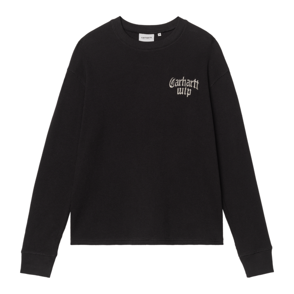 L/S Blackletter Waffle T-Shirt Black / White