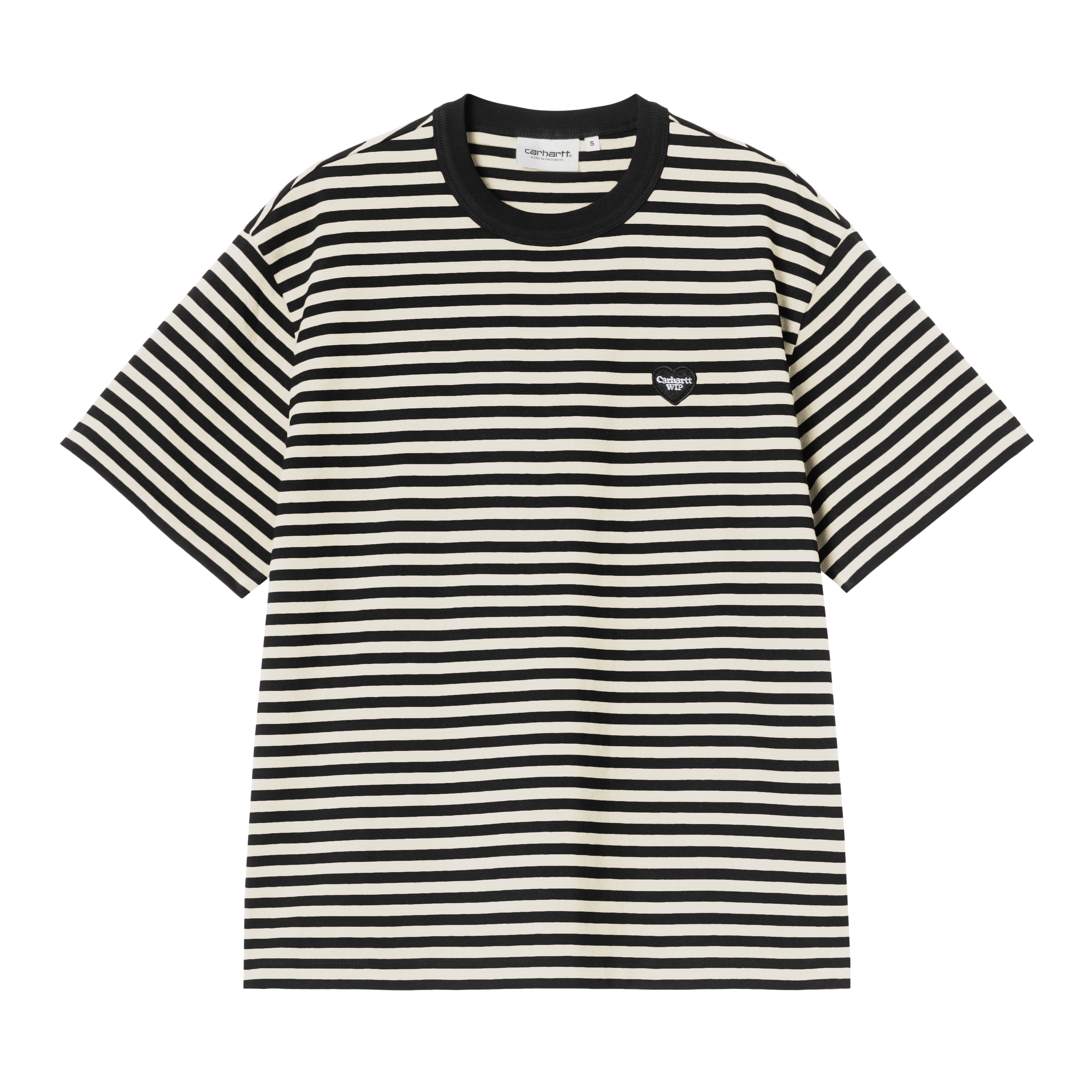 Carhartt WIP Women's S/S Essy T-Shirt, Essy Stripe, Black / Wax