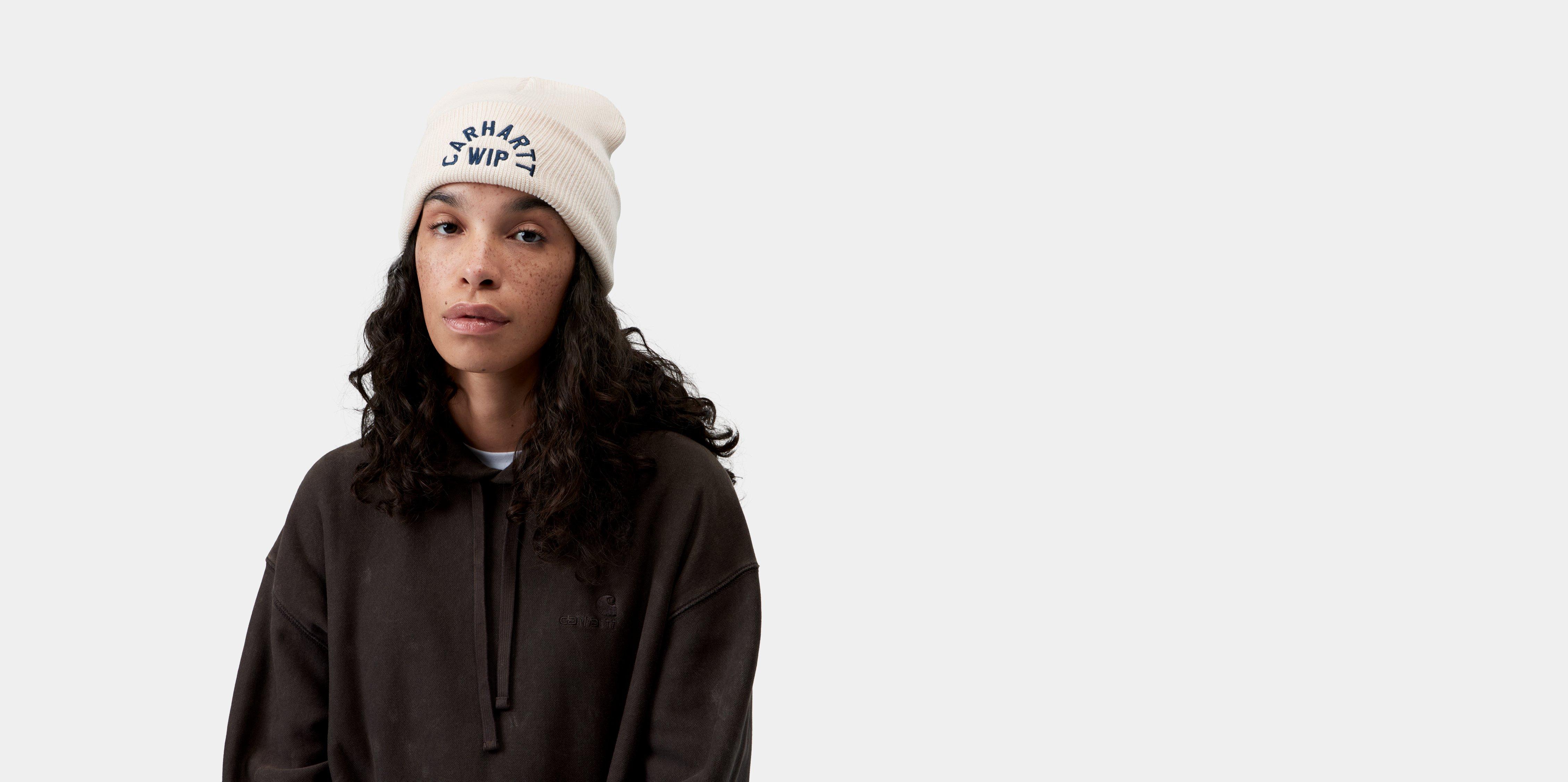Carhartt WIP Arch Script Beanie Natural / Dark Navy | beige