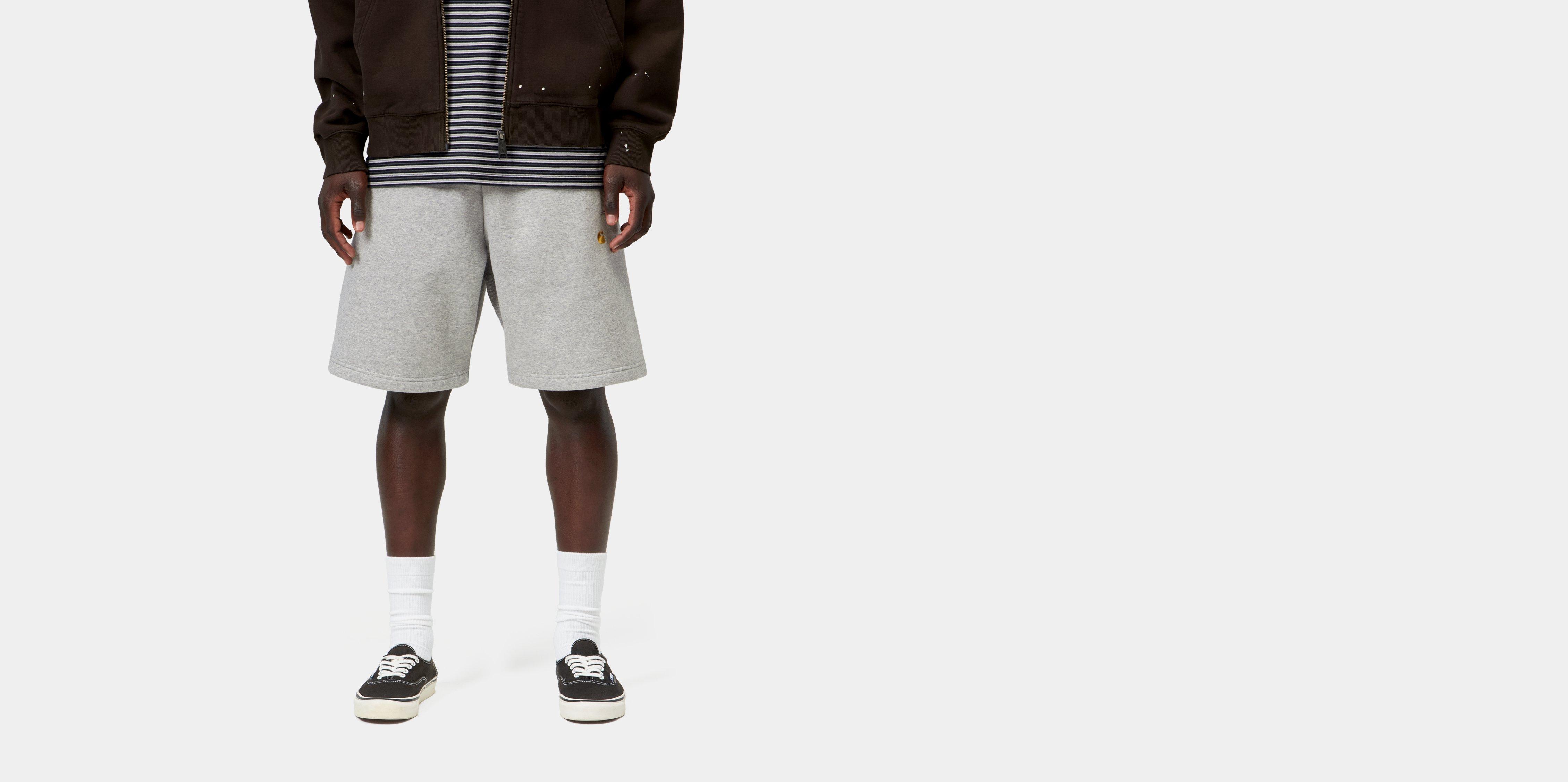 Carhartt WIP Chase Sweat Short Grey Heather / Gold | L | Men