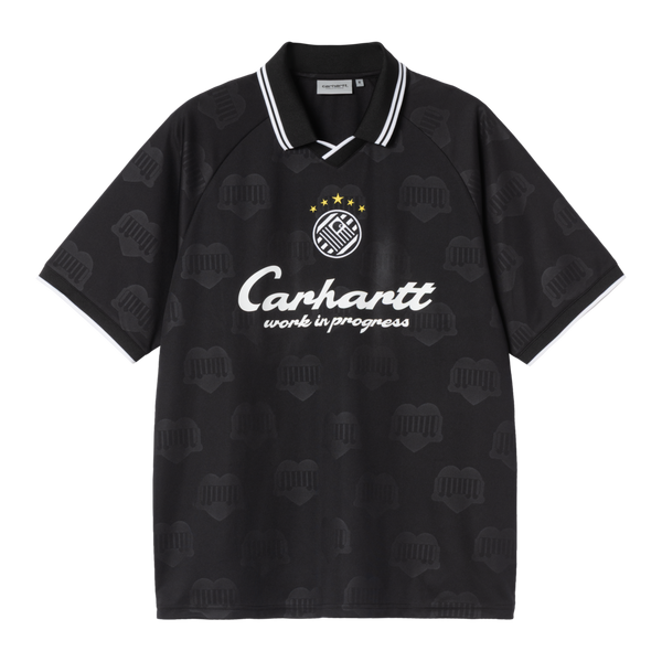 S/S Terrace Football T-Shirt Heart Train Jacquard, Black