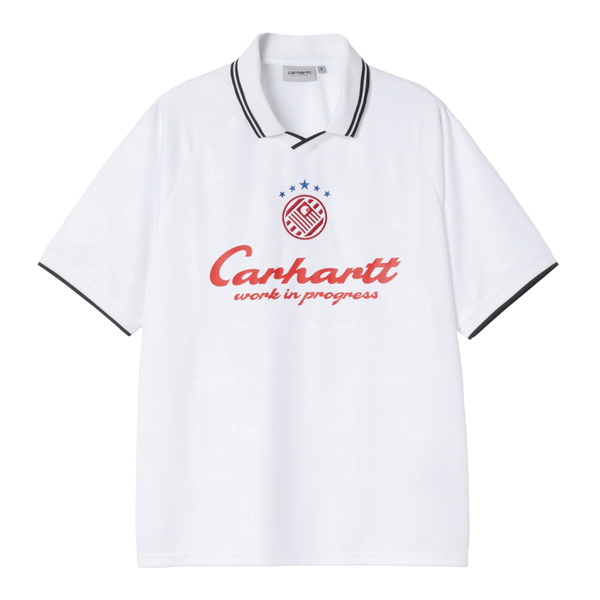 S/S Terrace Football T-Shirt Heart Train Jacquard, White
