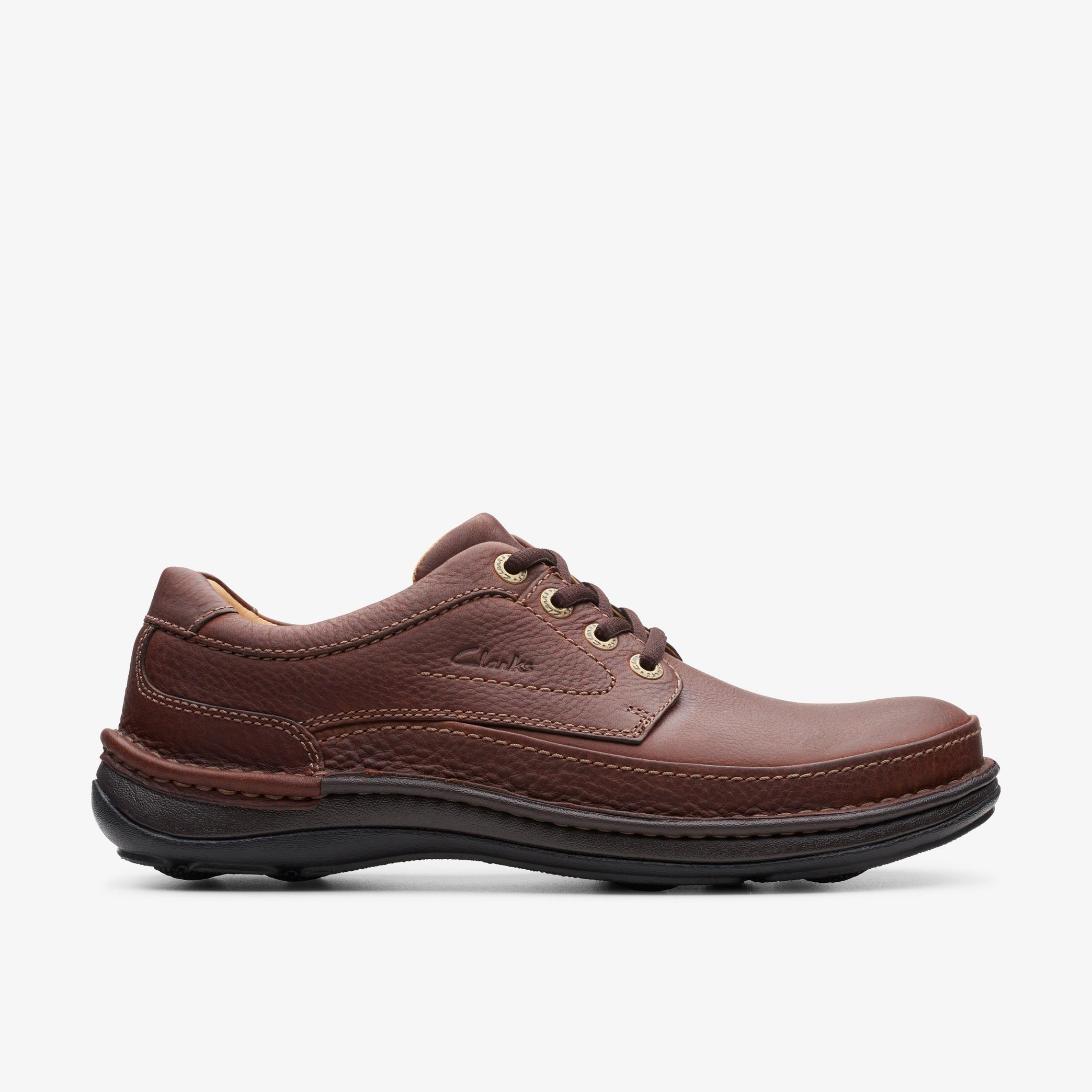 Nature Three Mahogany Leather Derby Shoes, view 1 of 6