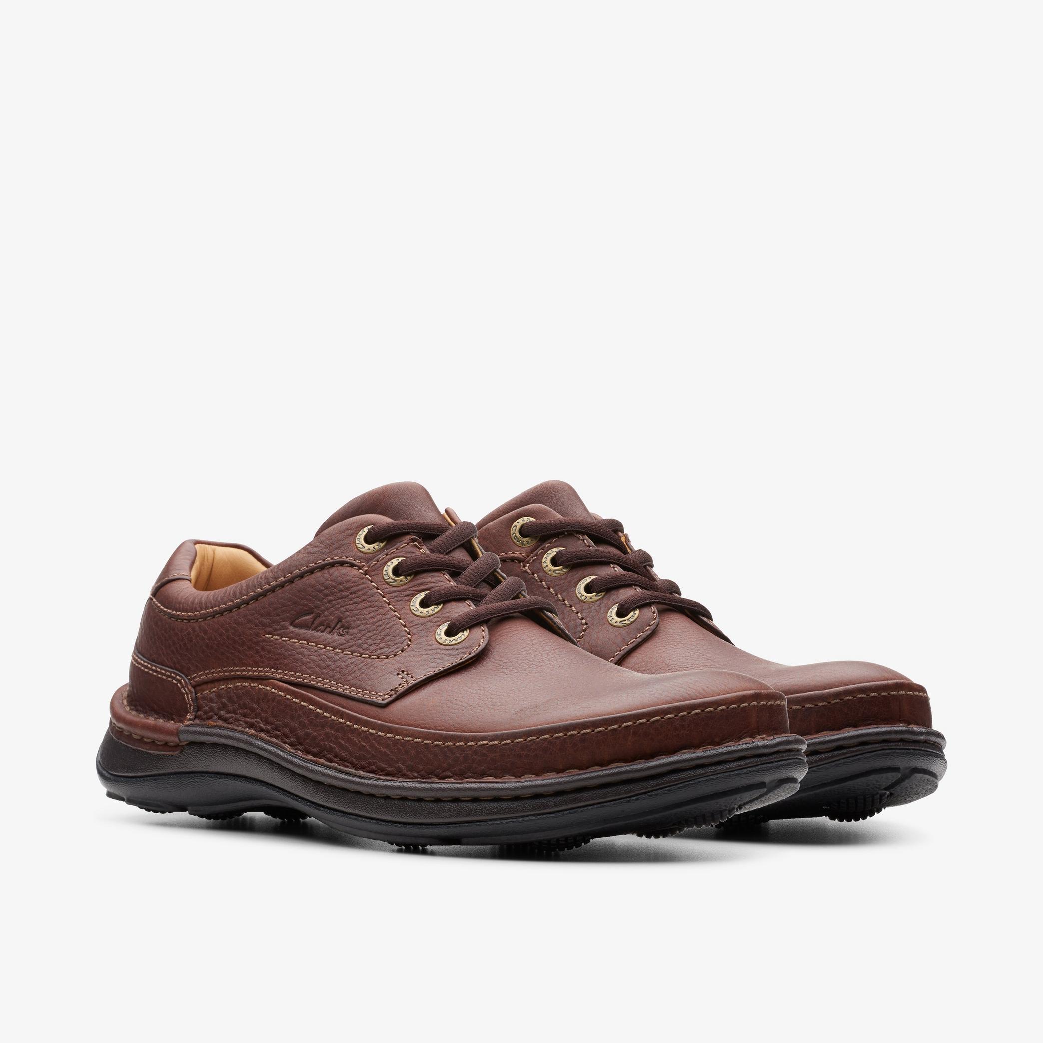 Nature Three Mahogany Leather Derby Shoes, view 4 of 6
