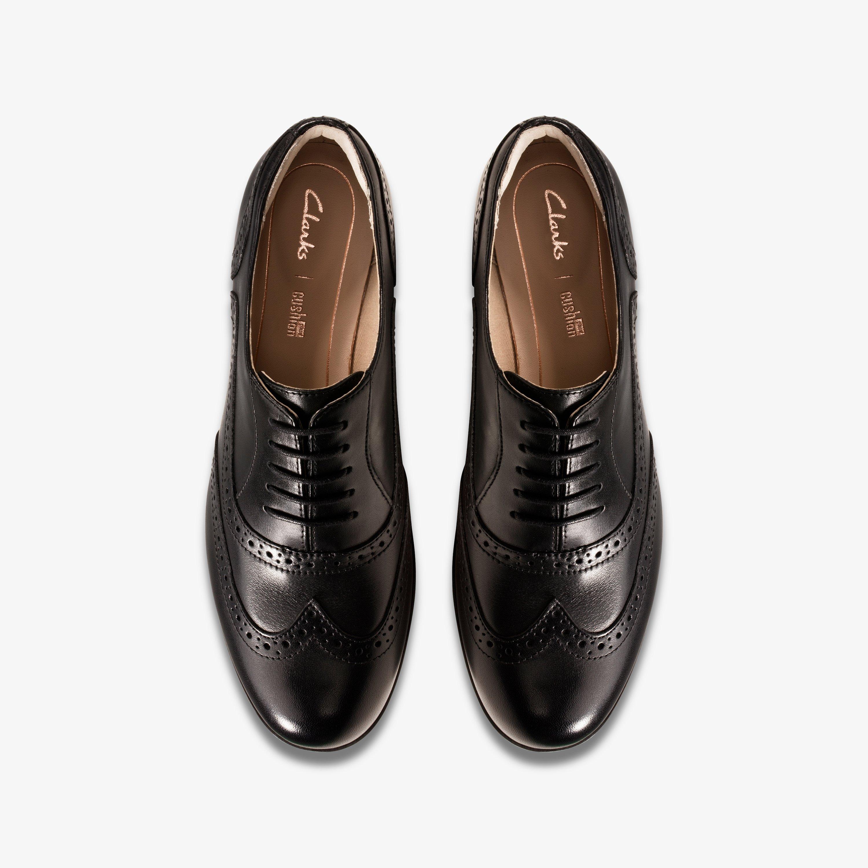 Brogue Clarks Hamble High Womens Hamble Oak Black Leather Shoes