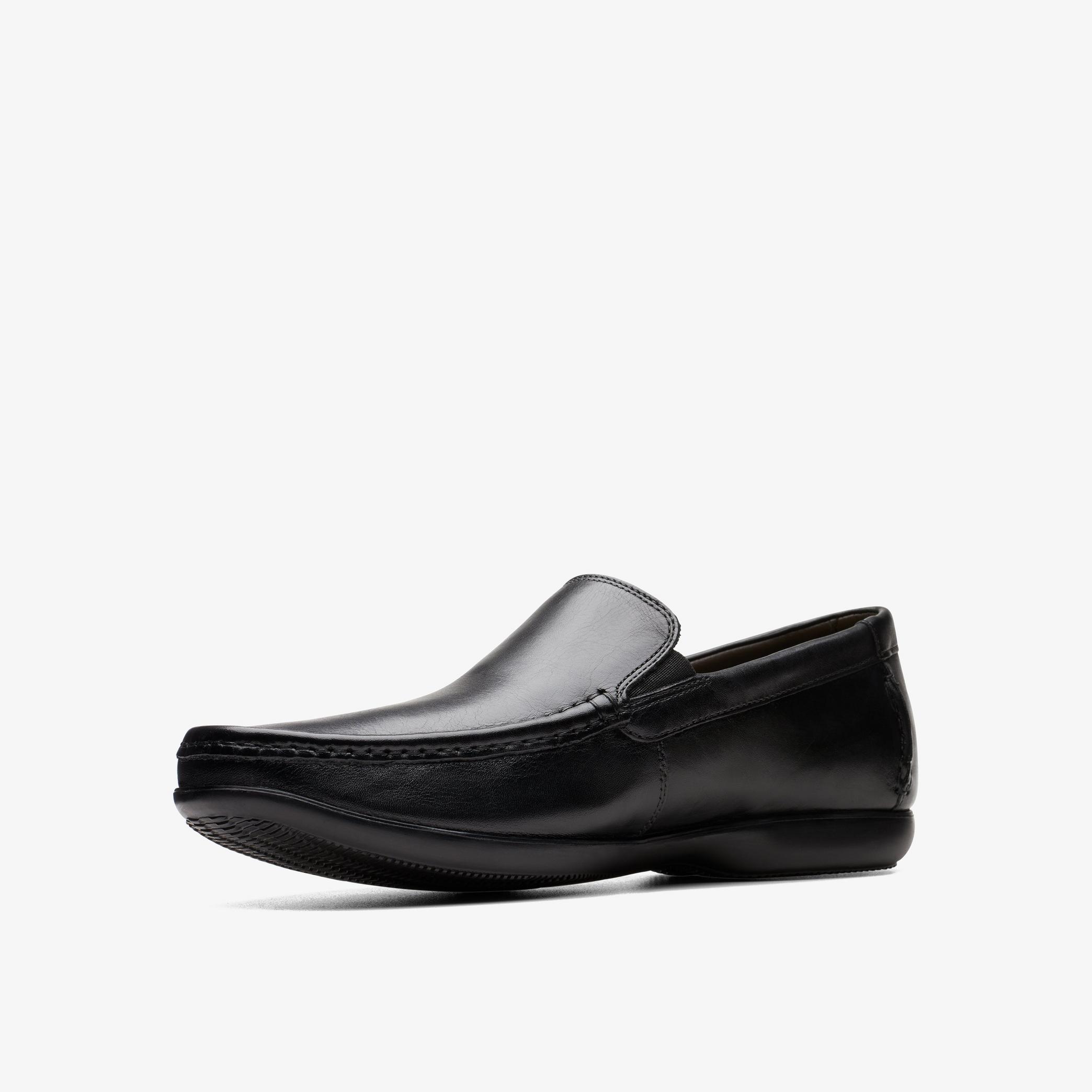 Finer Sun Black Leather Slip Ons, view 4 of 6