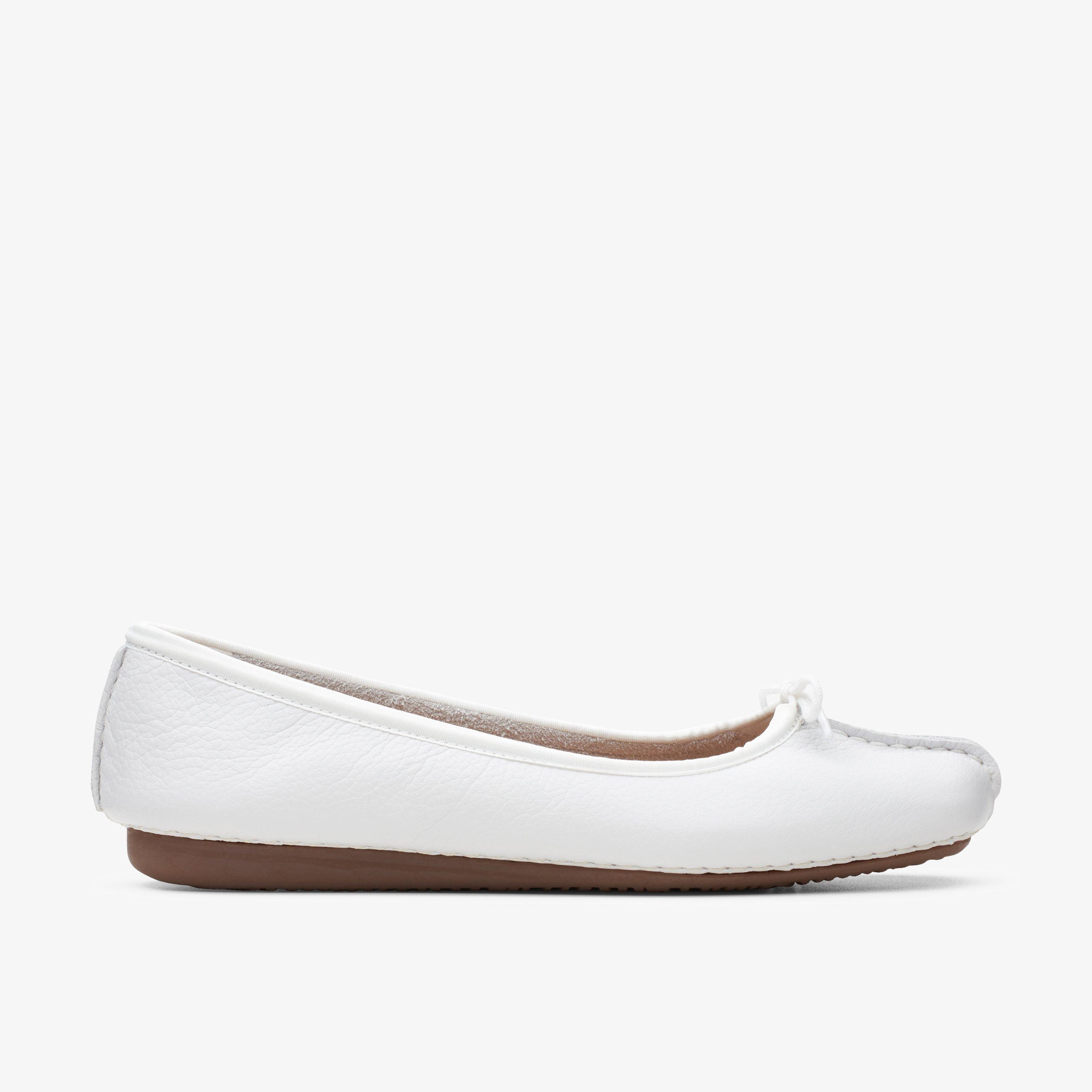 Womens Freckle Ice White Leather Pumps Clarks