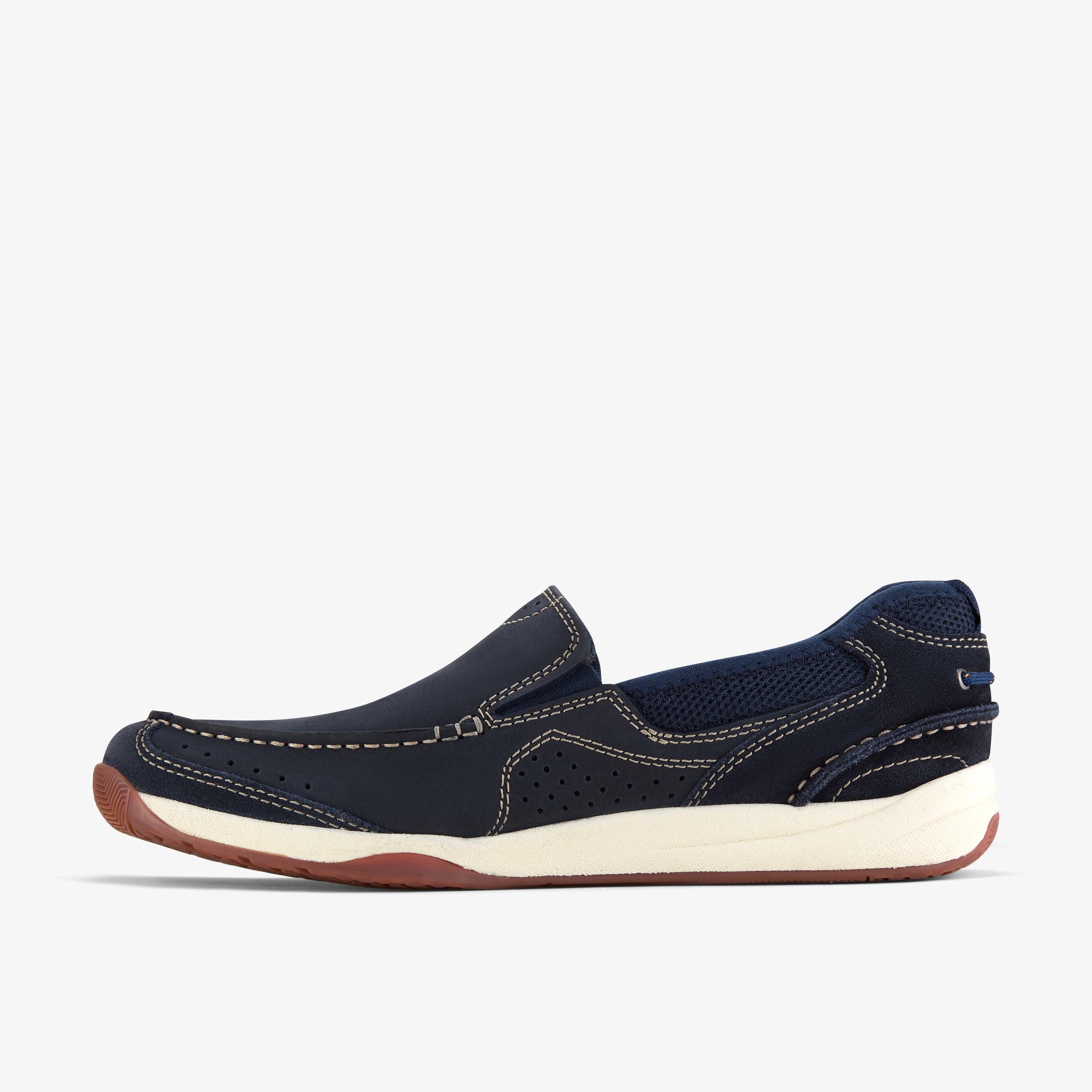 Allston Free Navy Nubuck Slip Ons, view 2 of 6