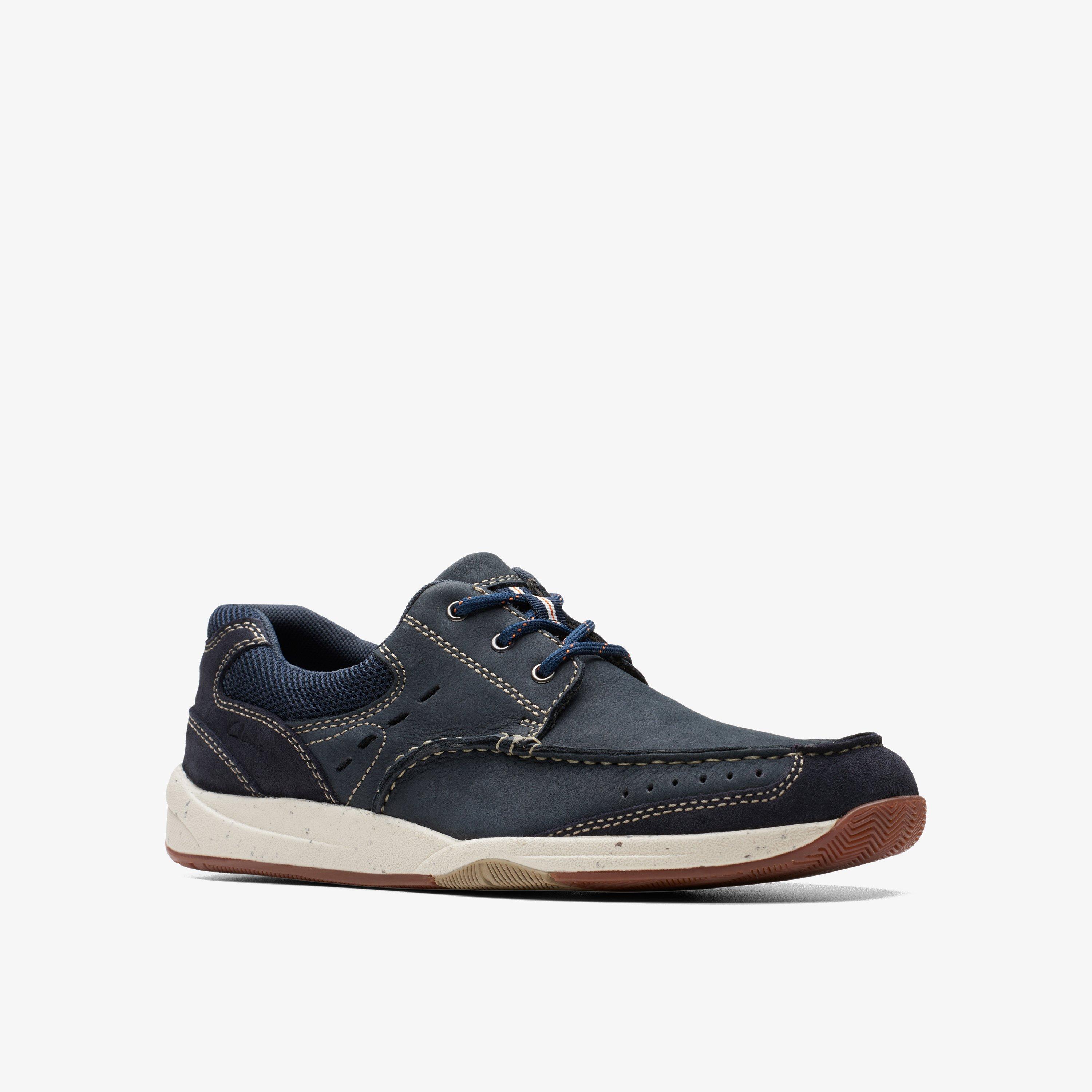 Allston Edge Navy Nubuck Lace Up Boat Shoes, view 3 of 6