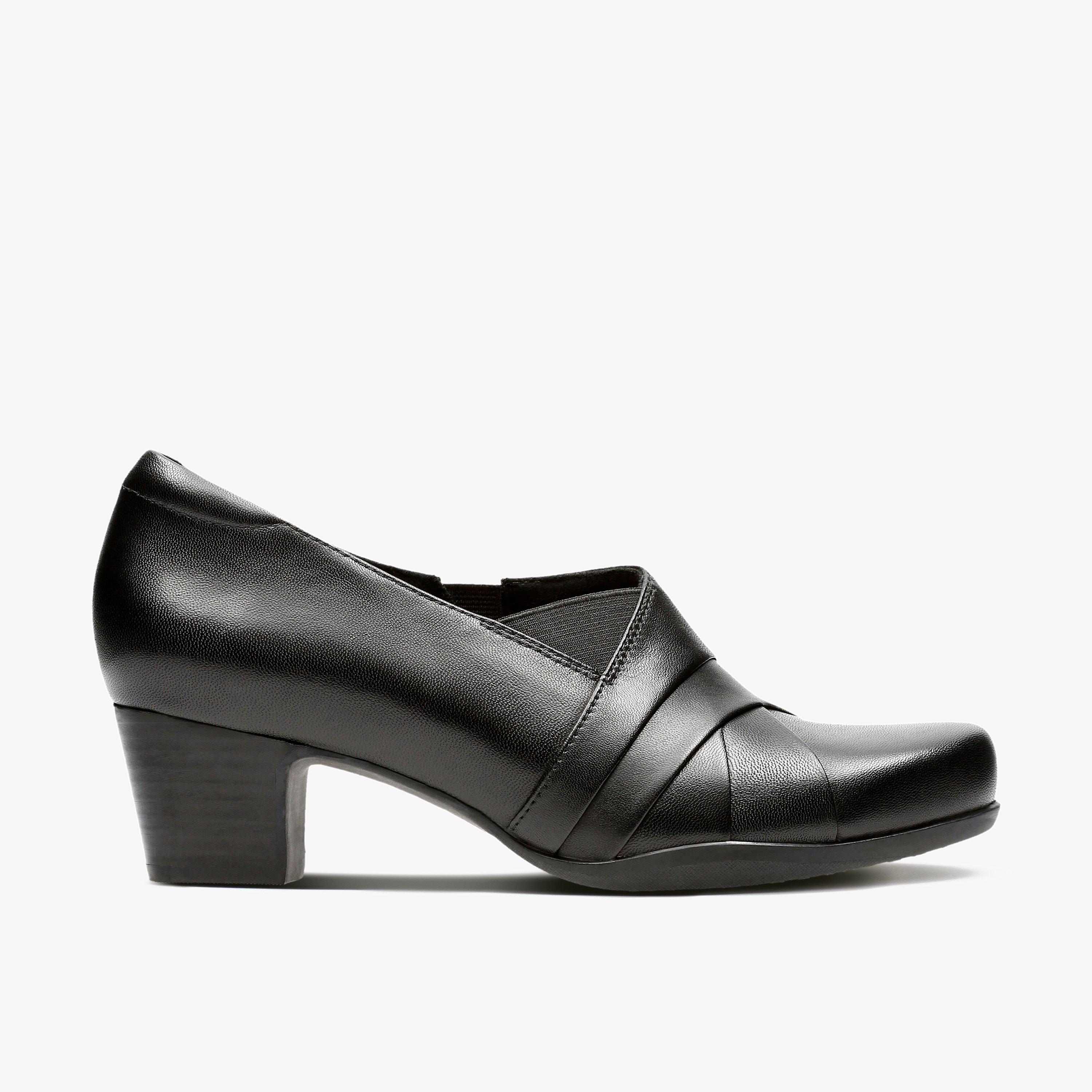 Rosalyn Adele Pelle nera Scarpa slip-on Tacchi alti, view 1 of 6