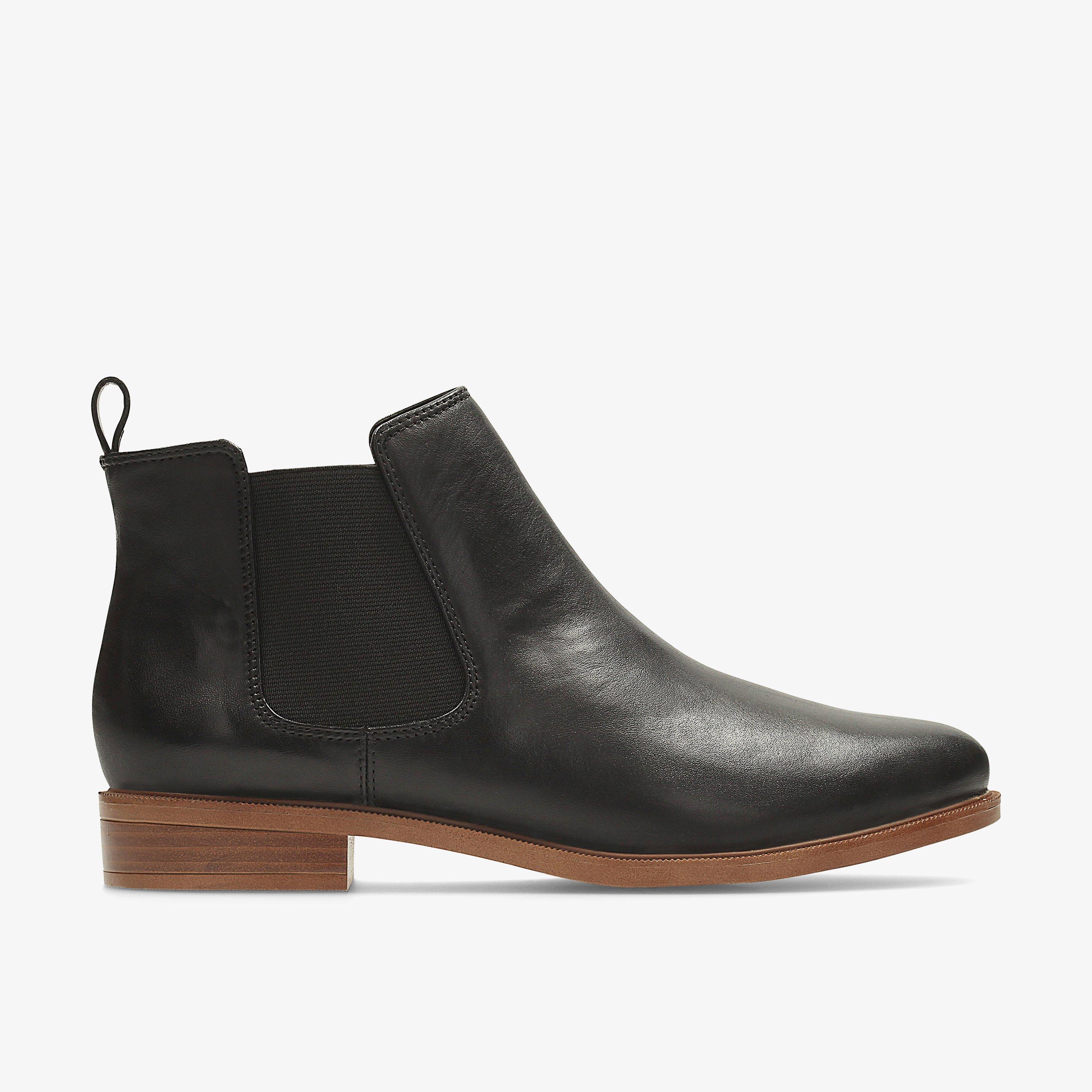 Womens Taylor Shine Black Leather Boots | Clarks UK