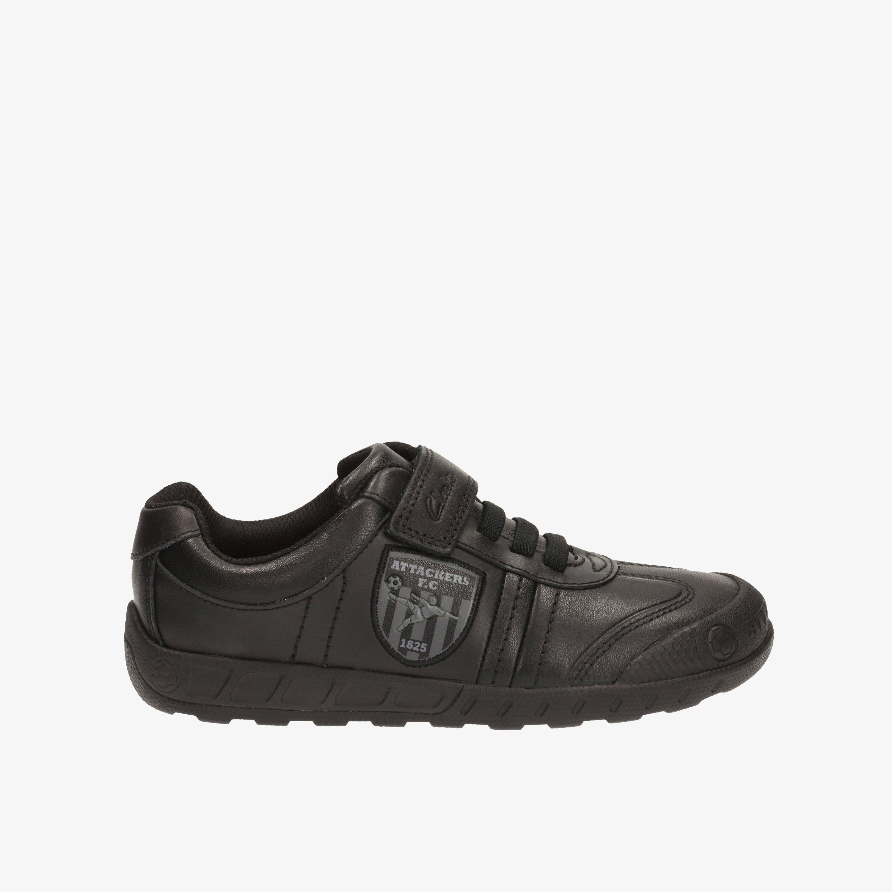 Boys Leader Play Kid Black Leather Shoes Clarks Outlet