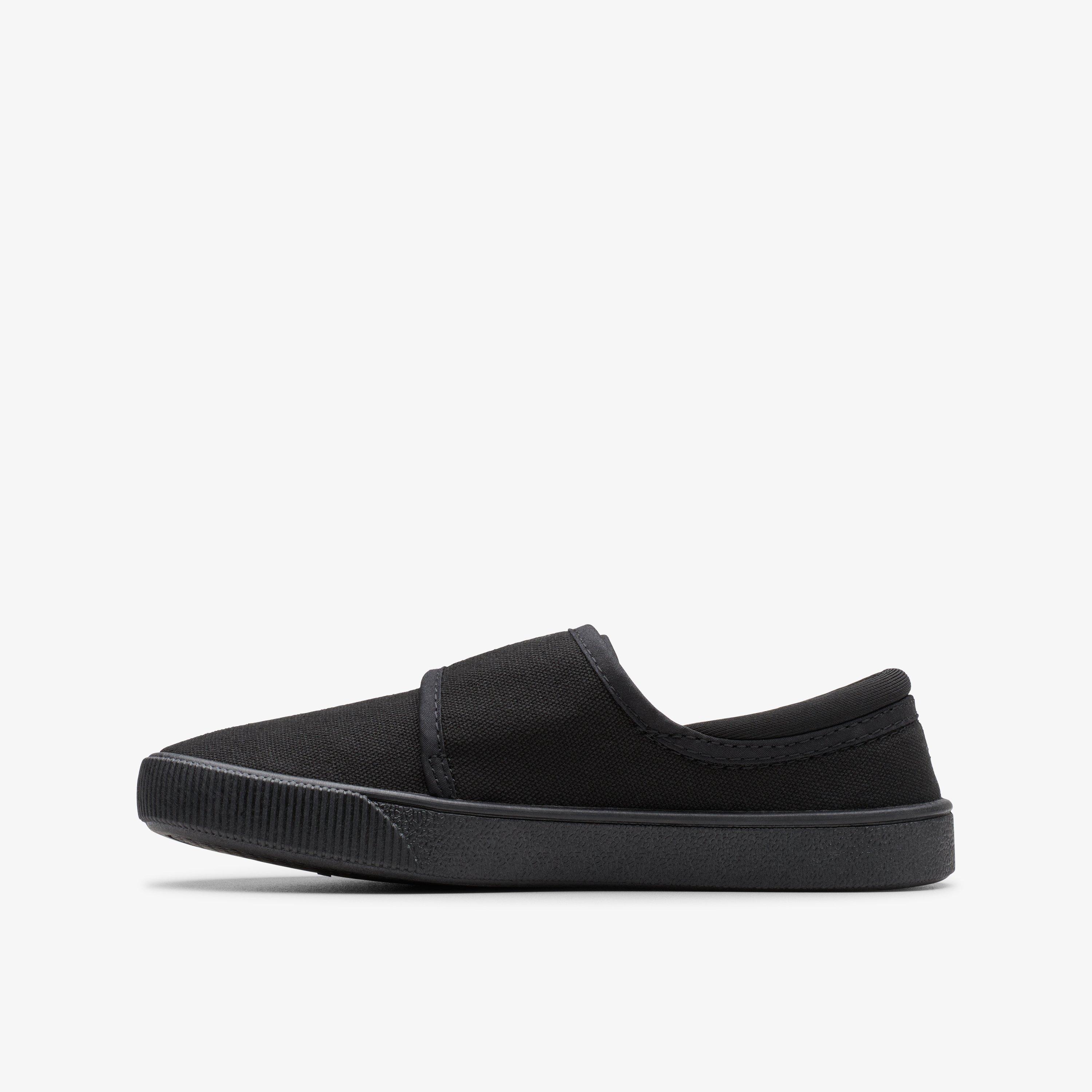 Clarks black plimsolls fashion