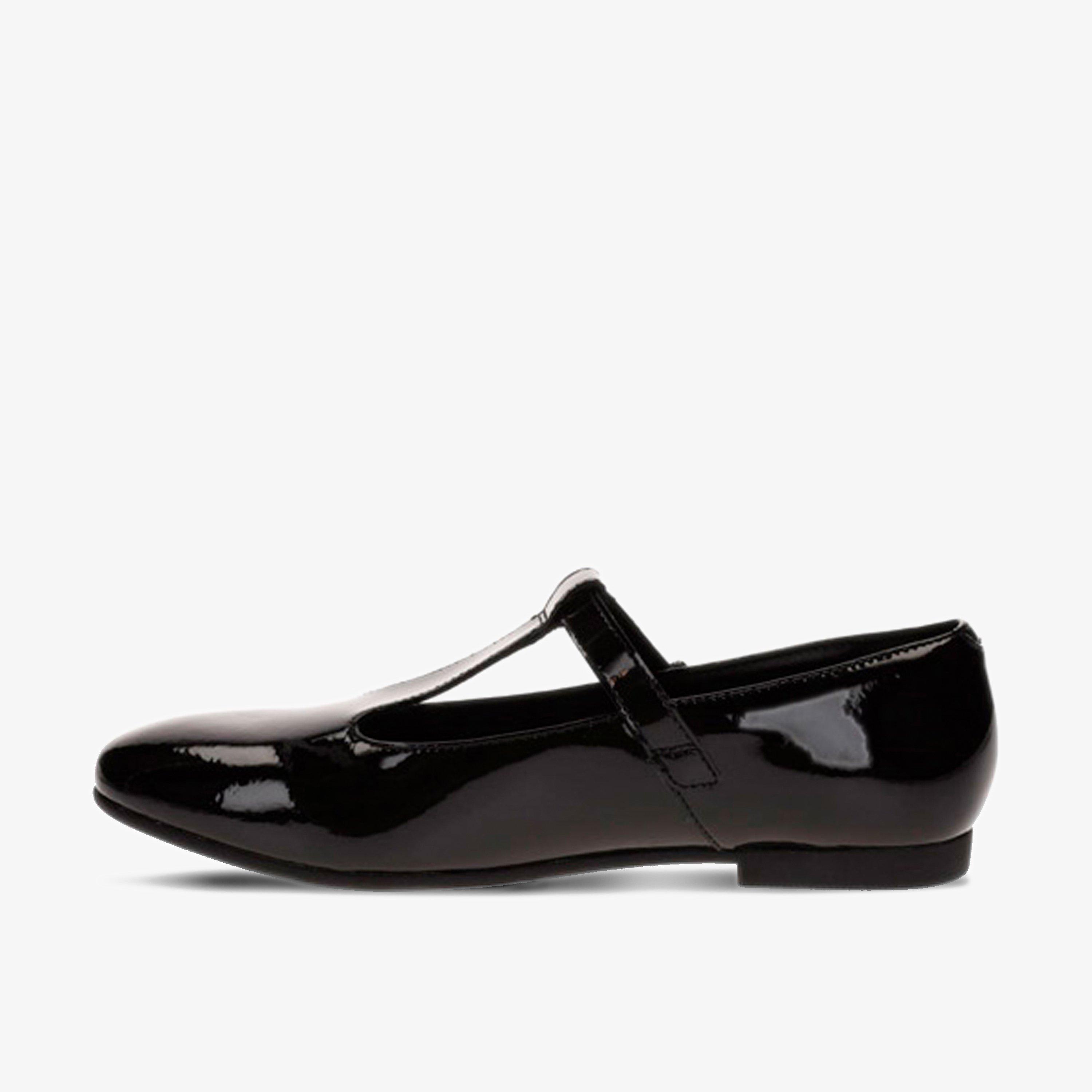 Selsey Fudge Kid Black Patent T Bar Shoes School Shoes, view 2 of 5