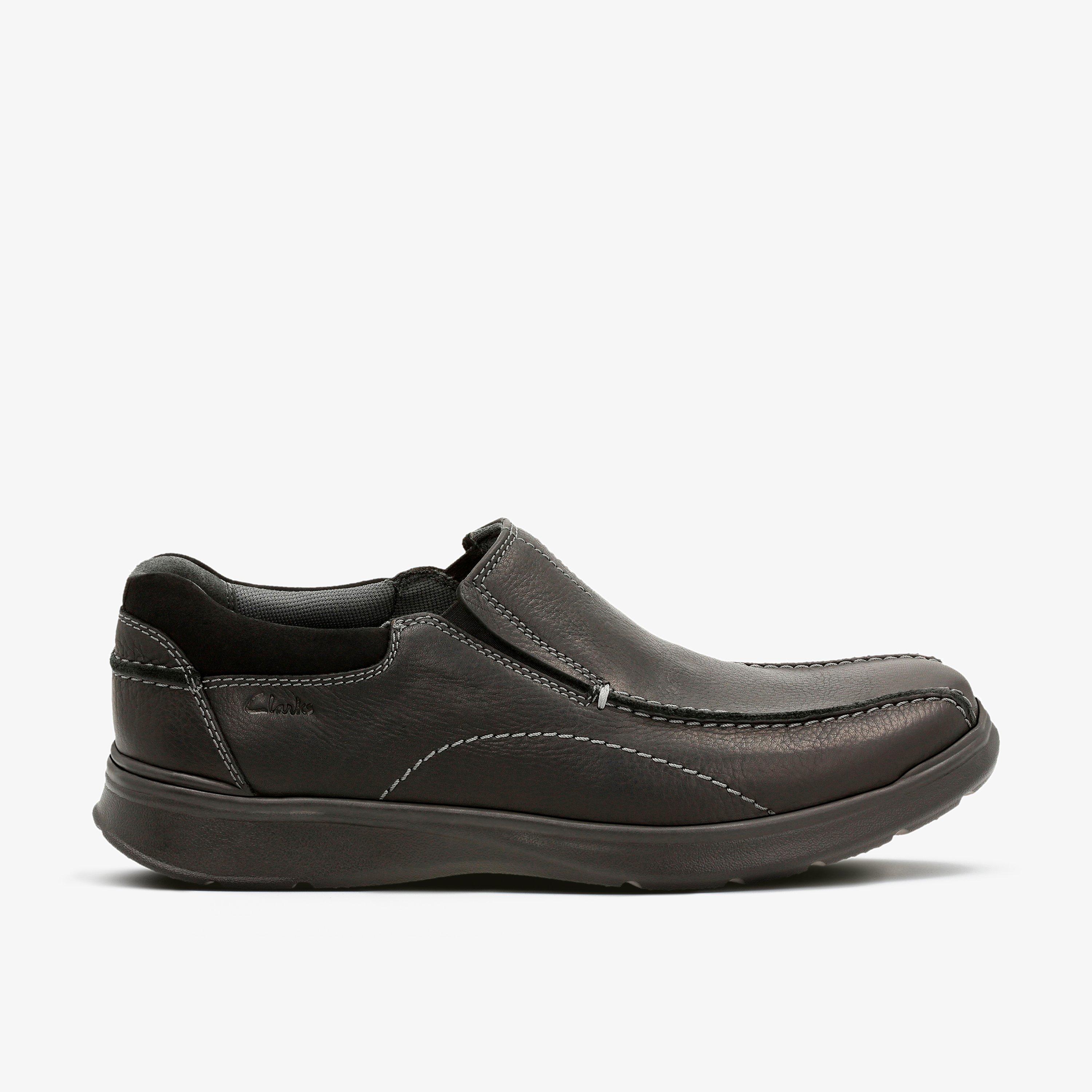 Mens Cotrell Step Black Oily Lea Shoes | Clarks Outlet