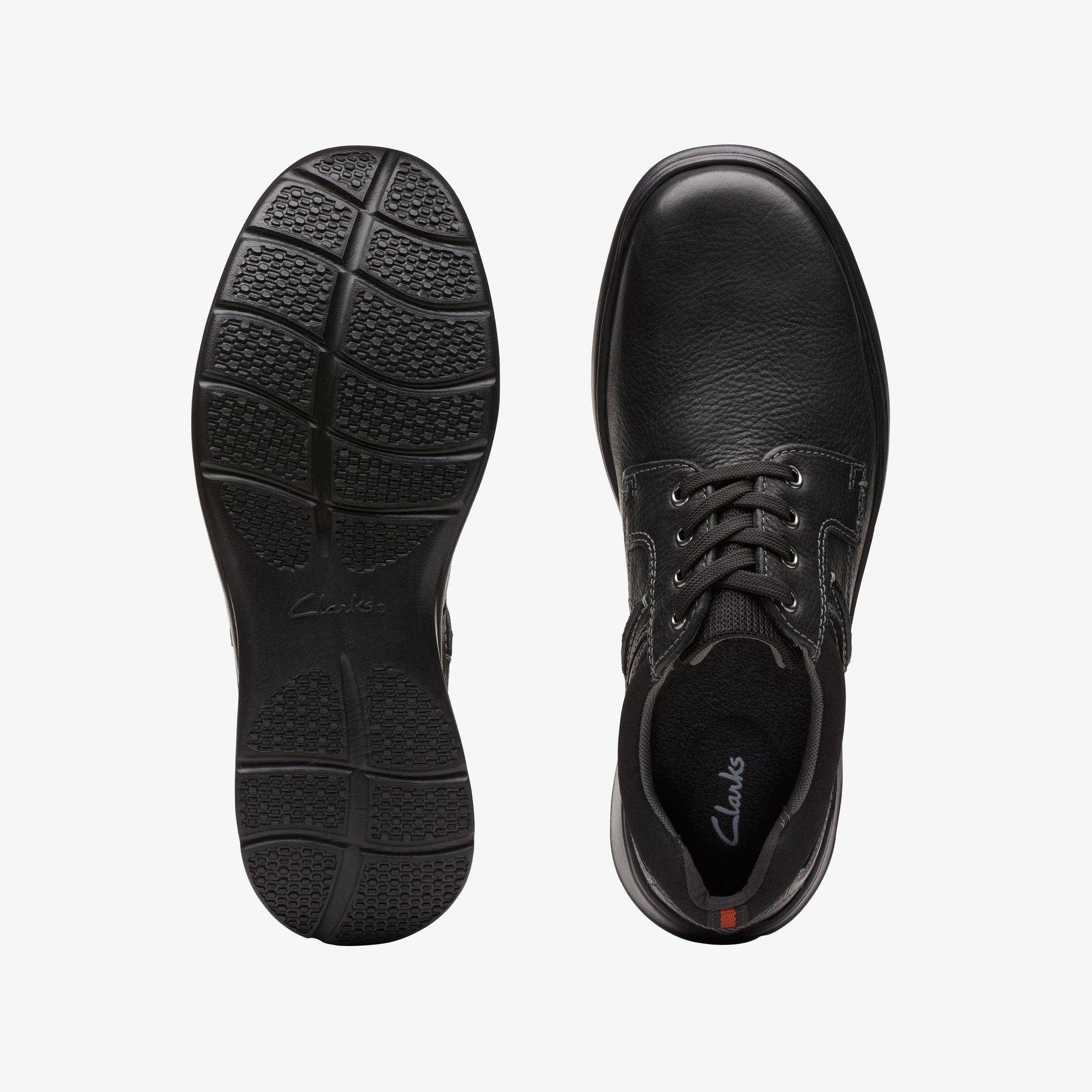 MENS Cotrell Plain Black Oily Leather Shoes | Clarks Outlet