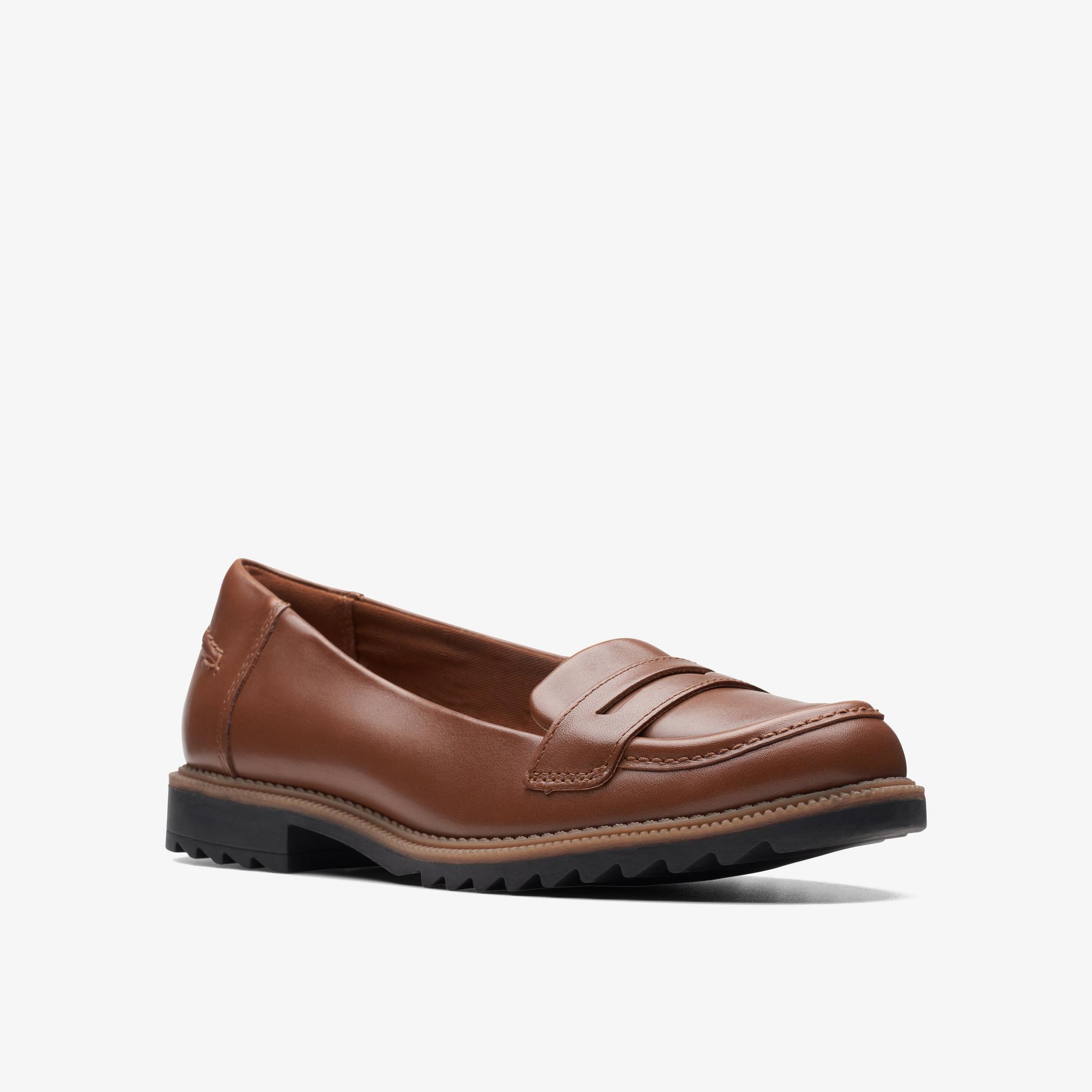 Griffin Milly Tan Leather Loafers, view 3 of 6