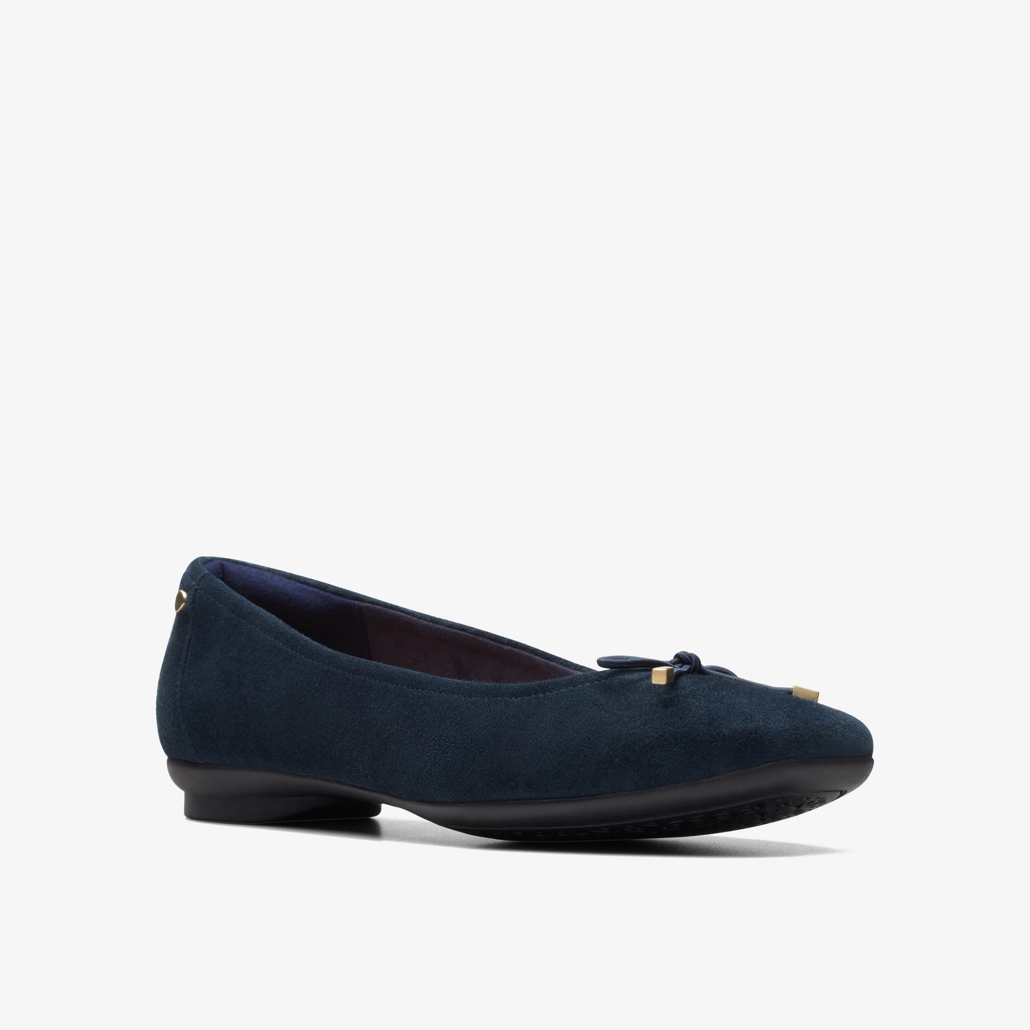 Candra Light Navy Suede Pumps, view 3 of 6