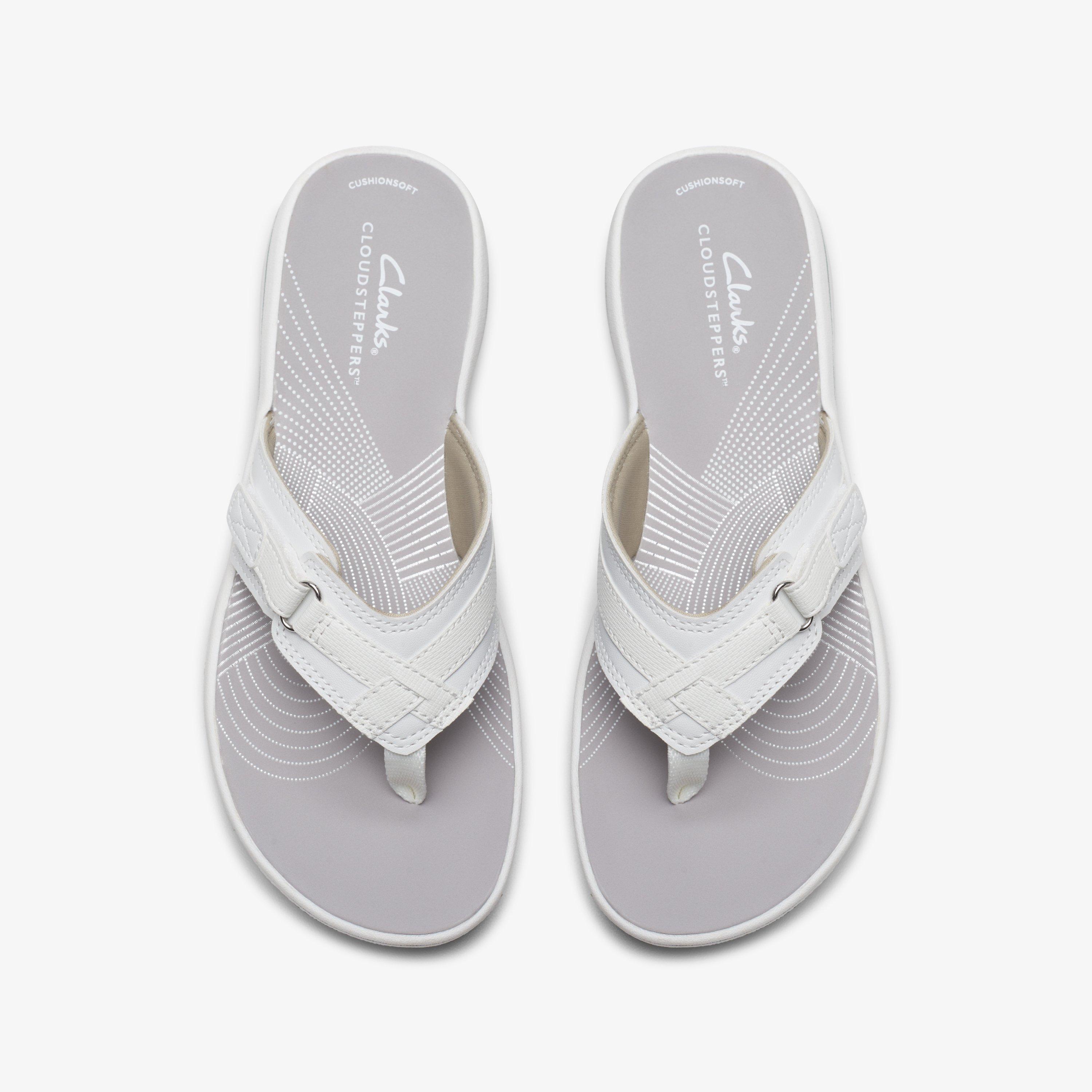 Clarks women's white flip flops online