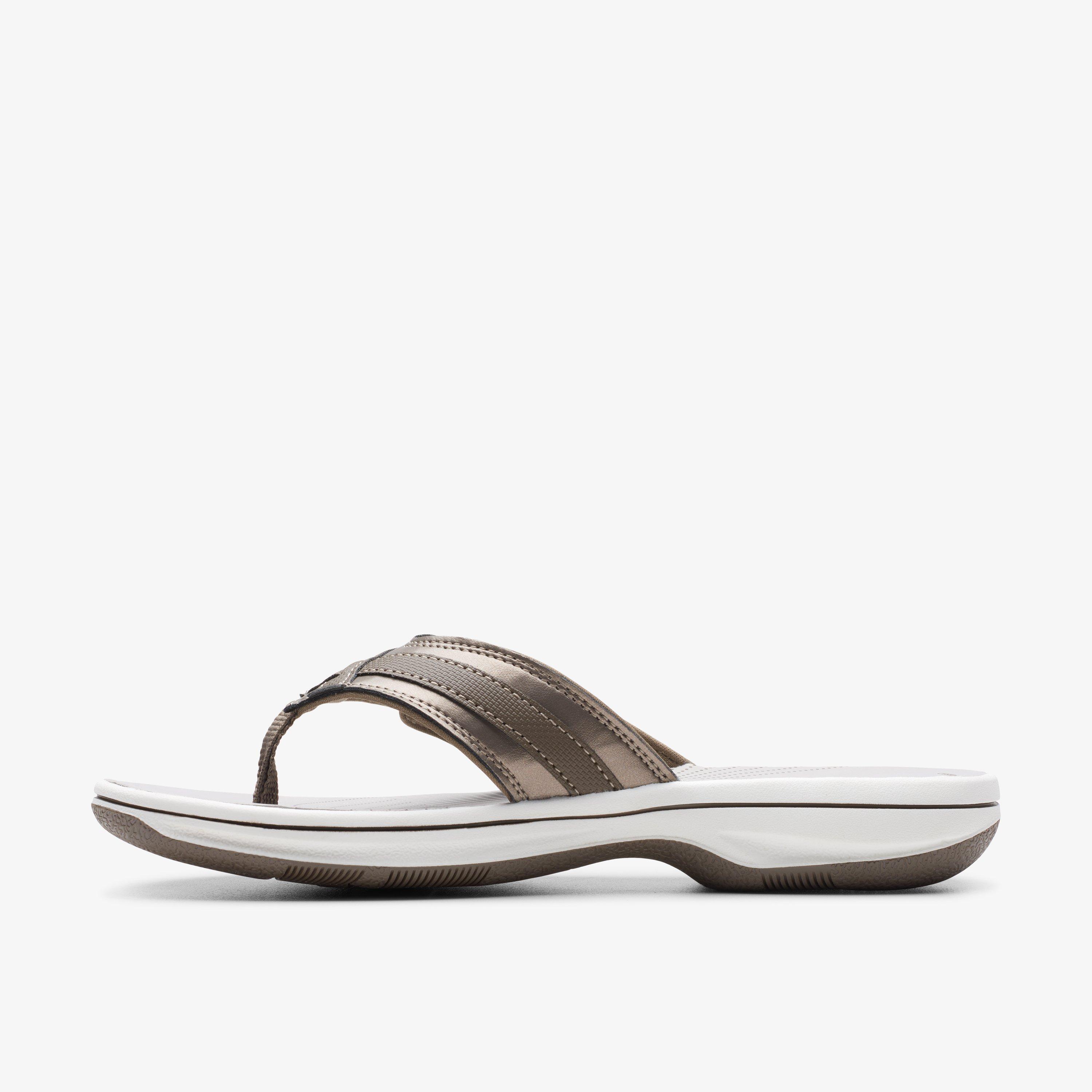 Clarks flip flops womens grey online