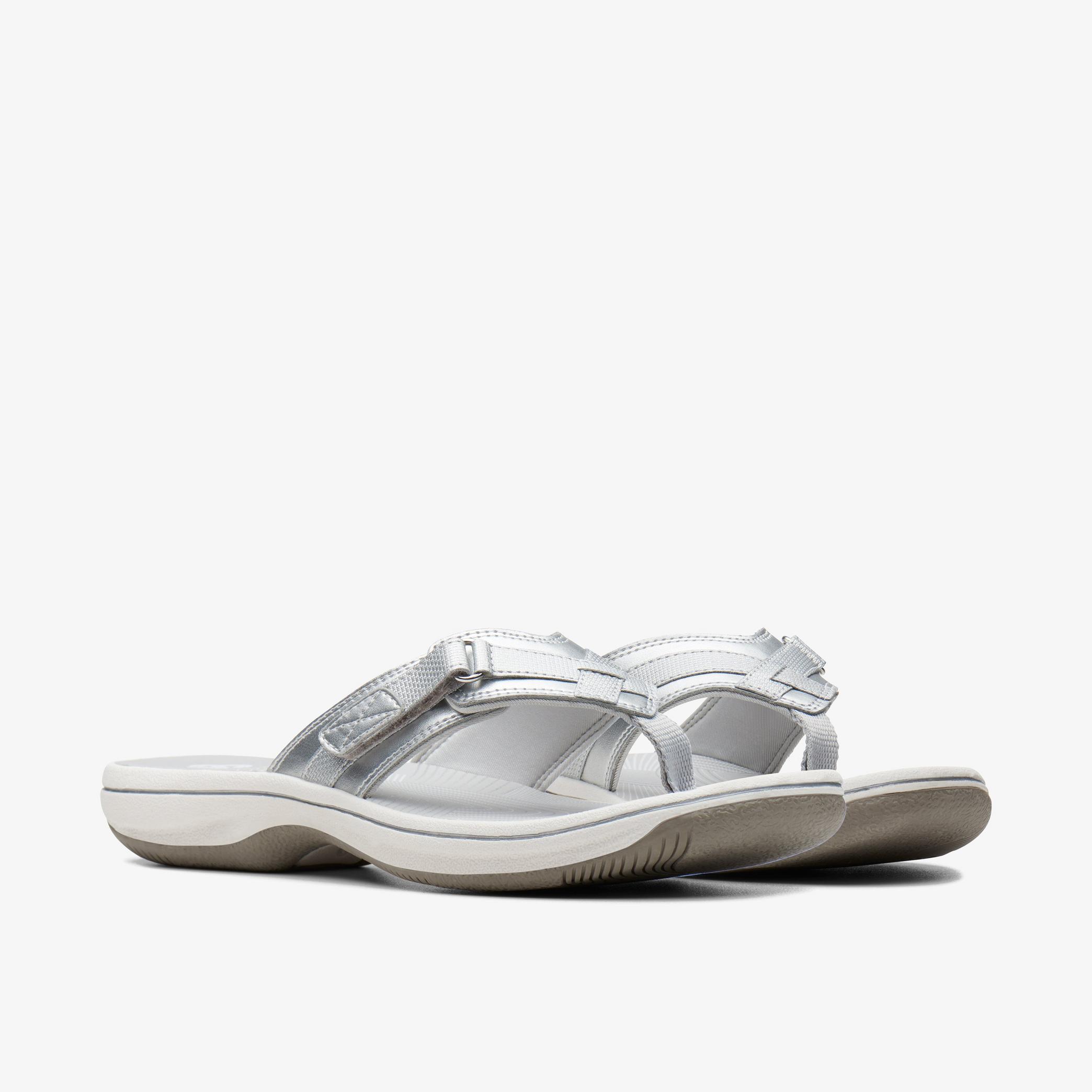 BREEZE SEA Silver Synthetic Flip Flop, view 4 of 6