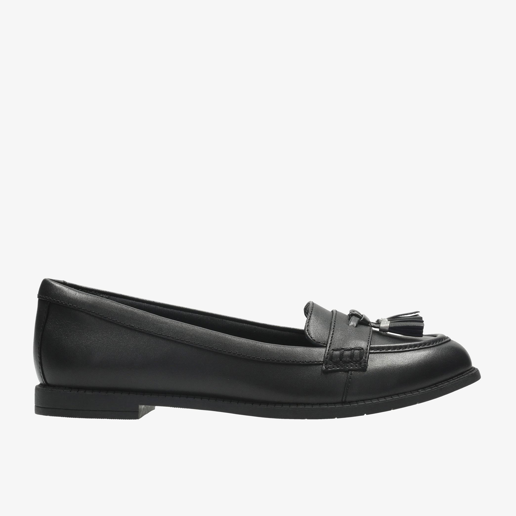 Preppy Edge Youth Black Leather Loafers, view 1 of 6