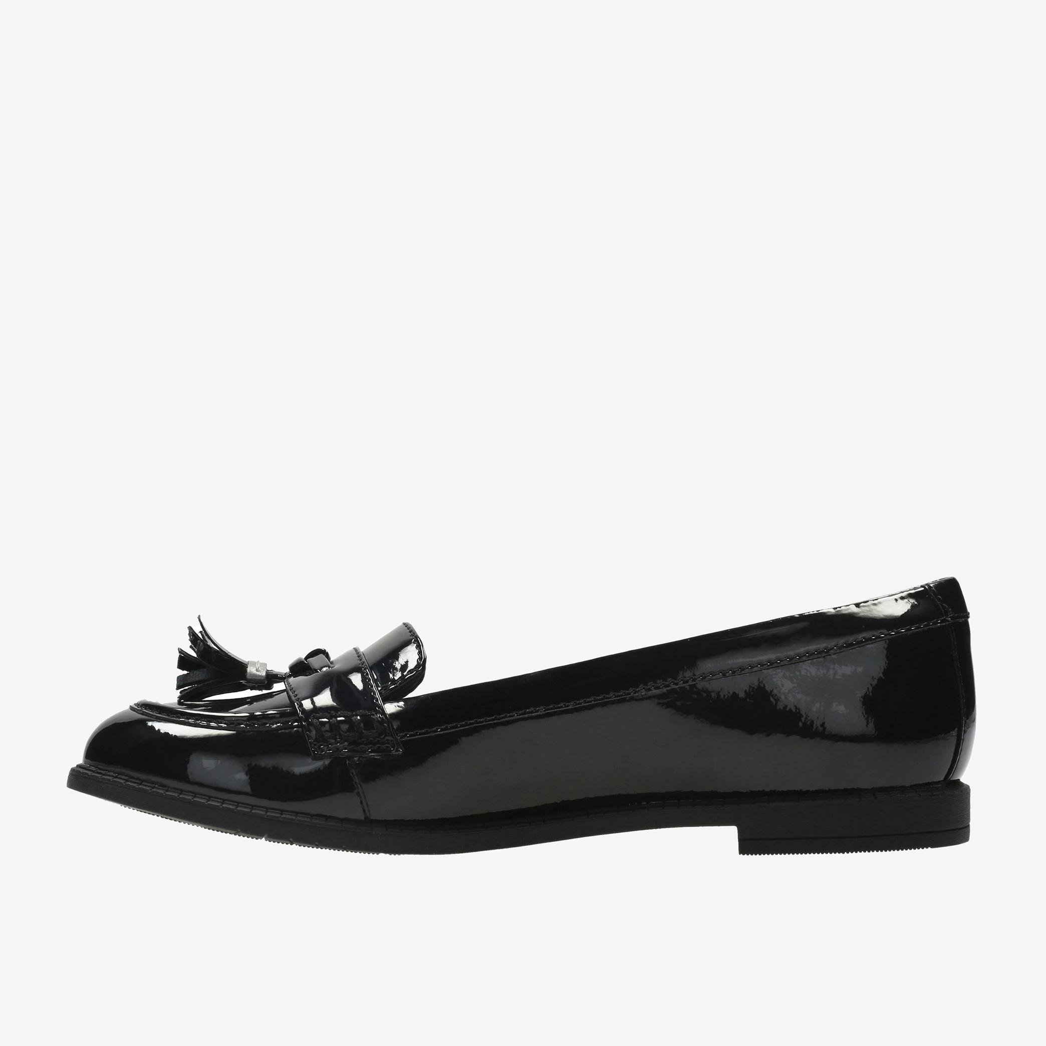 Preppy Edge Youth Black Patent Loafers, view 2 of 6