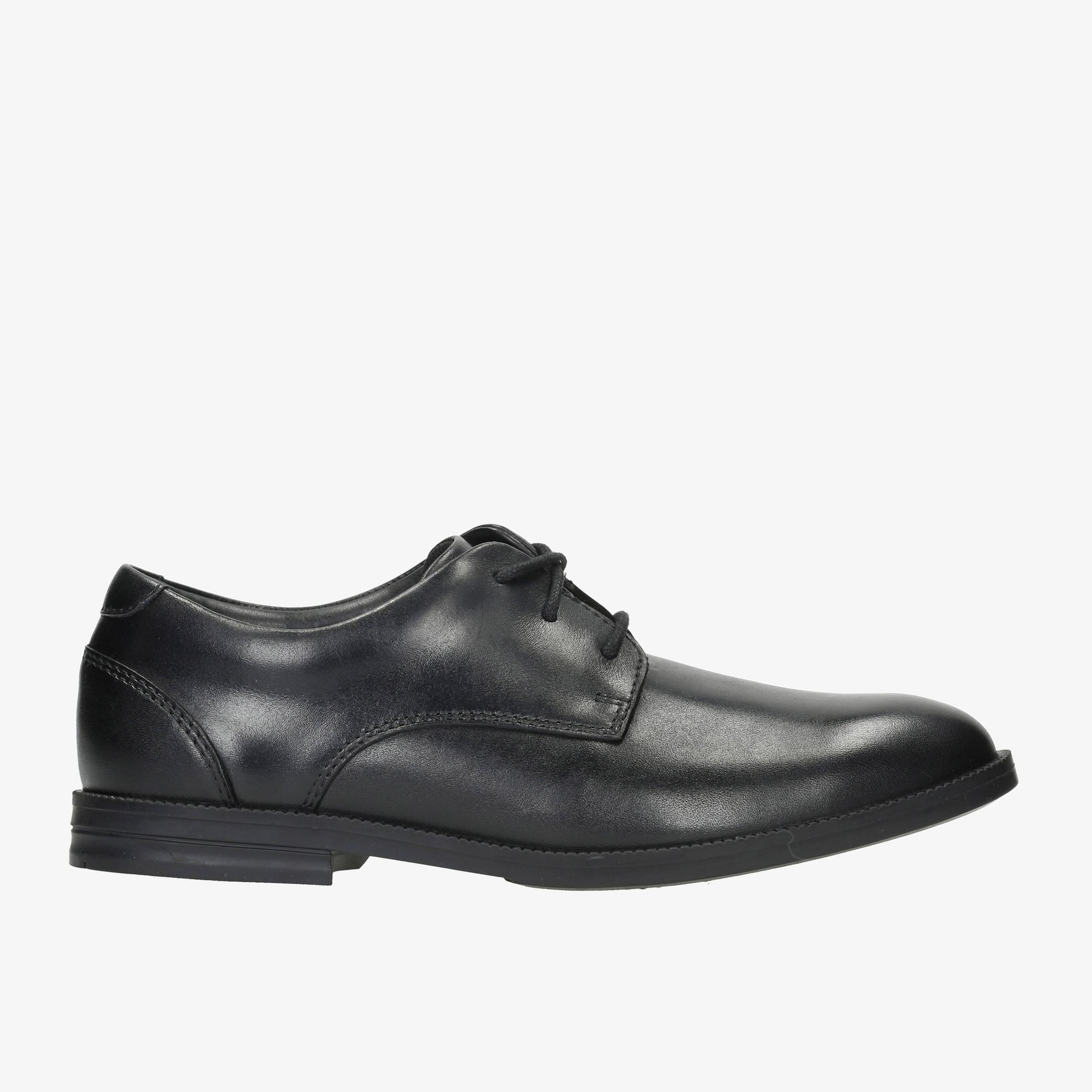 Rufus Edge Youth Black Leather Shoes, view 1 of 6