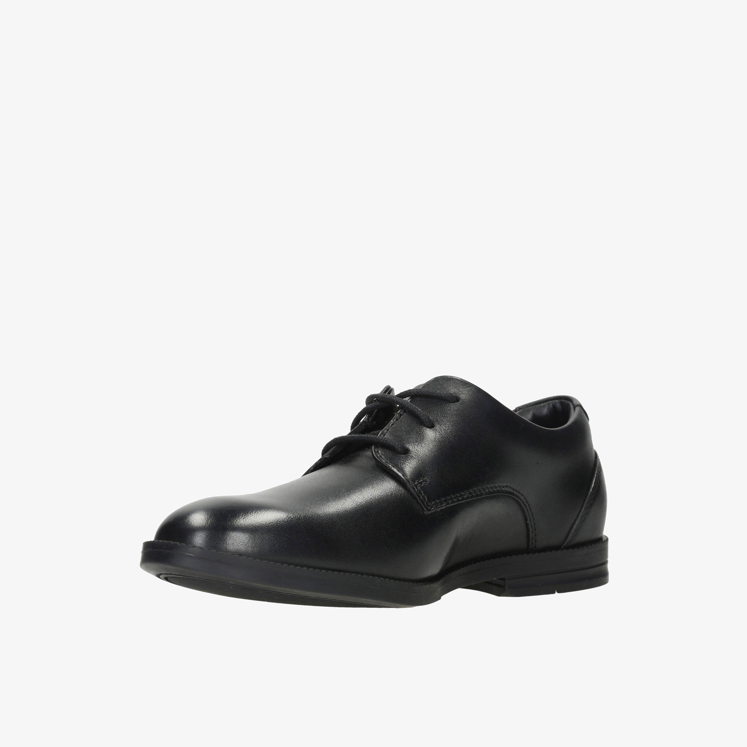 Boys Rufus Edge Youth Black Leather Shoes Clarks Outlet