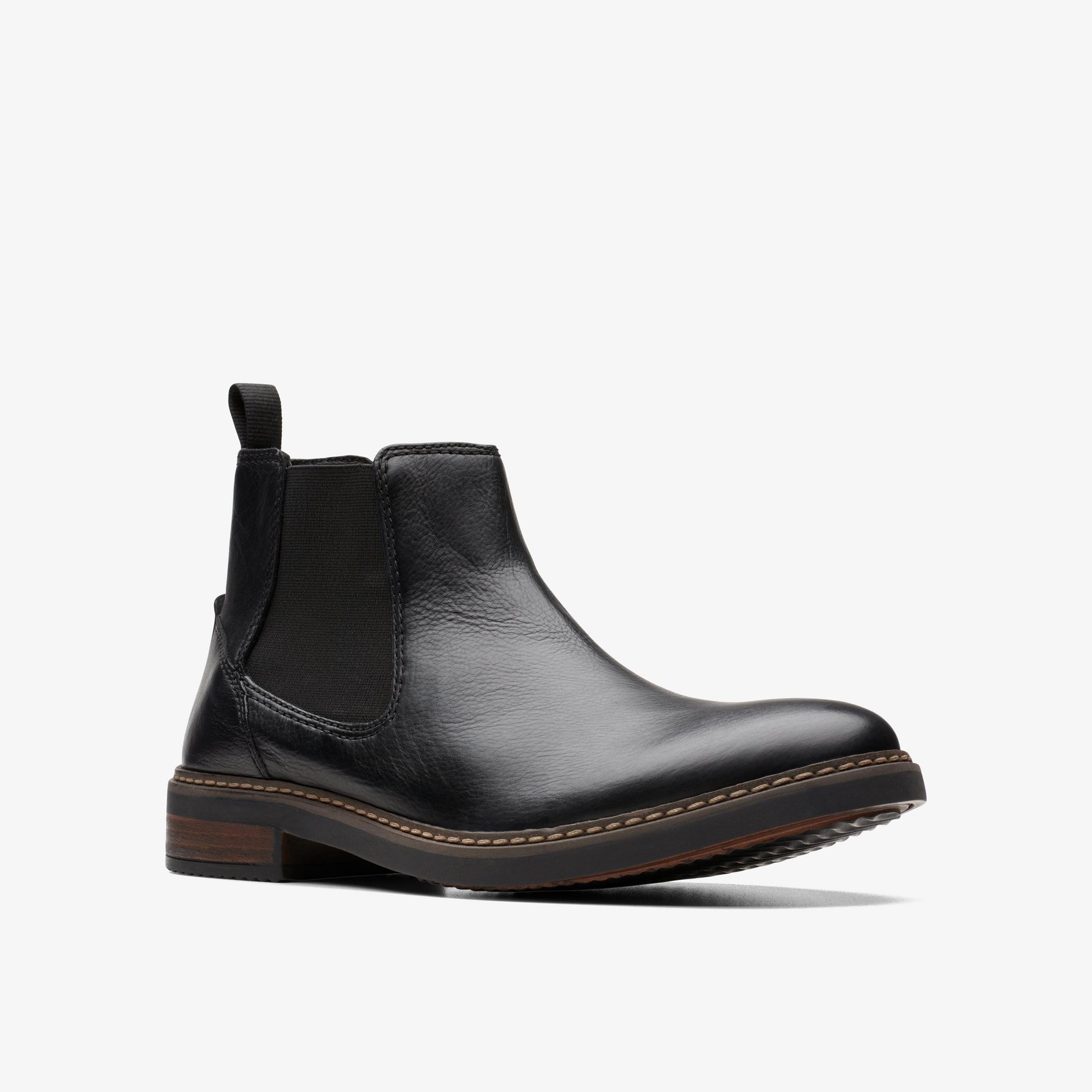 Blackford Top Black Leather Chelsea Boots, view 3 of 6