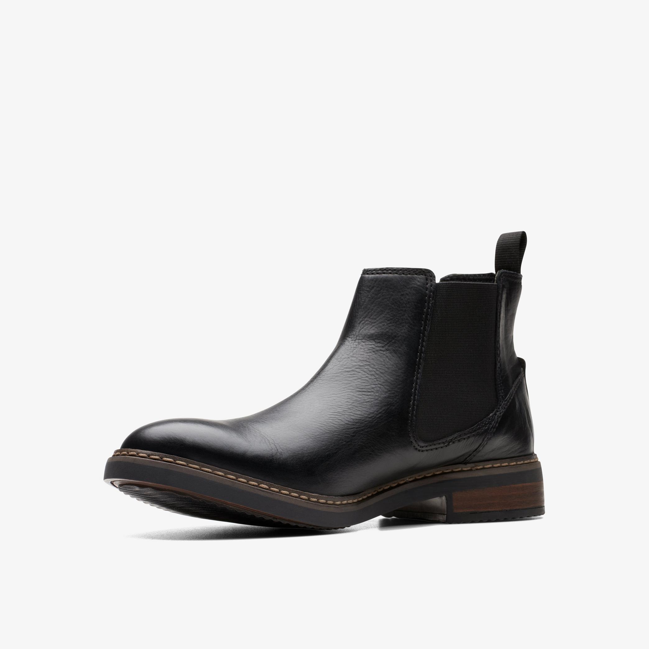 Blackford Top Black Leather Chelsea Boots, view 4 of 6