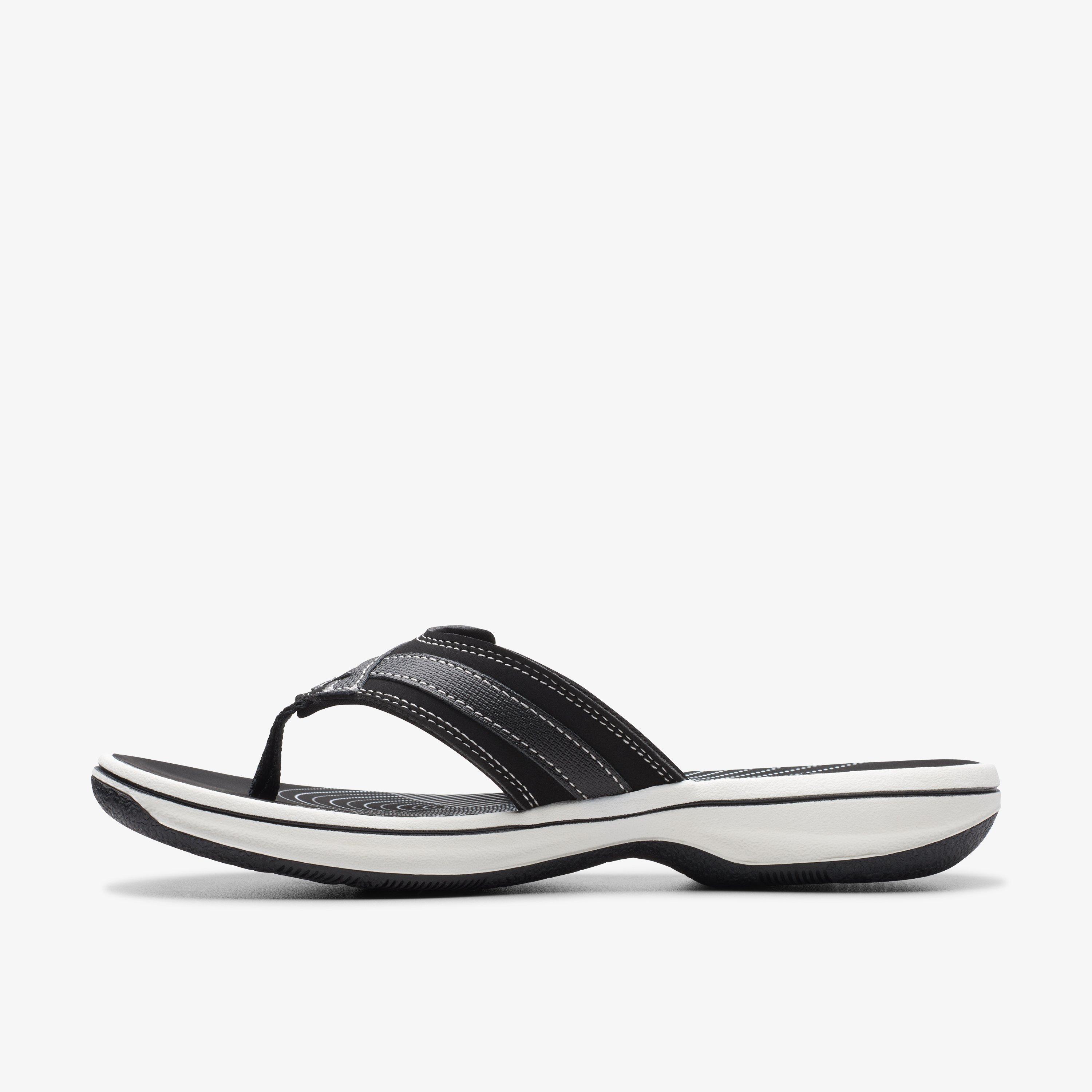 Brinkley Sea Black Synthetic Flip Flops Flat Sandals, view 2 of 6