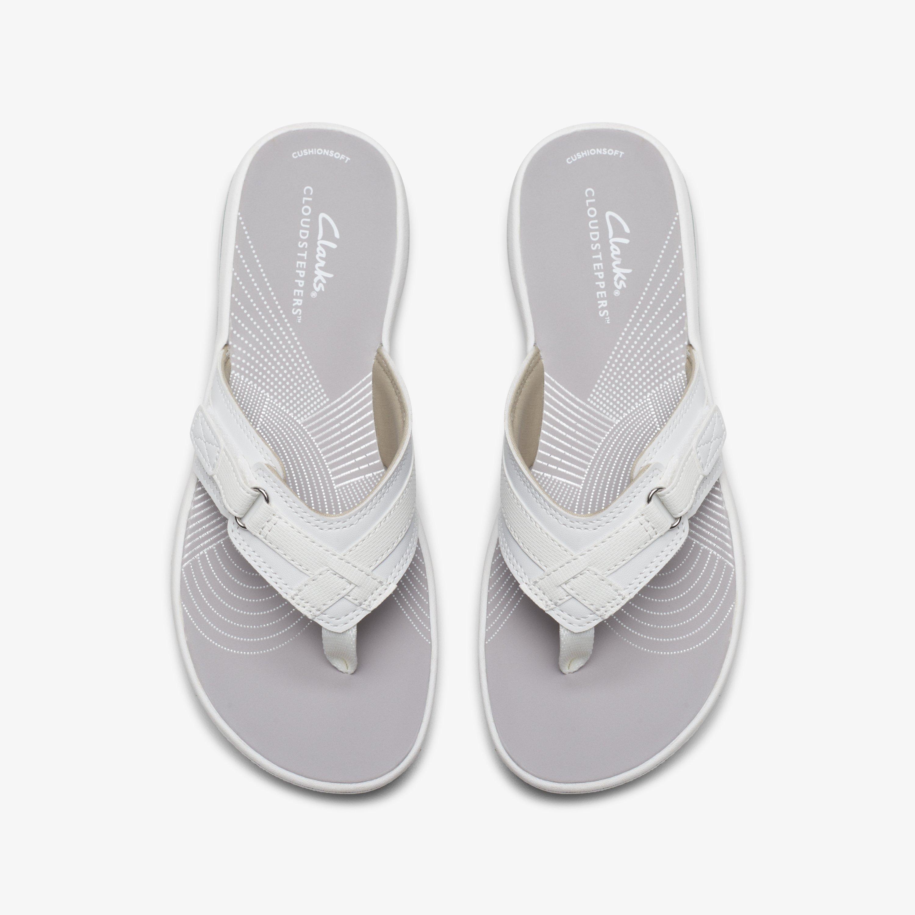 Clarks white flip flops discount