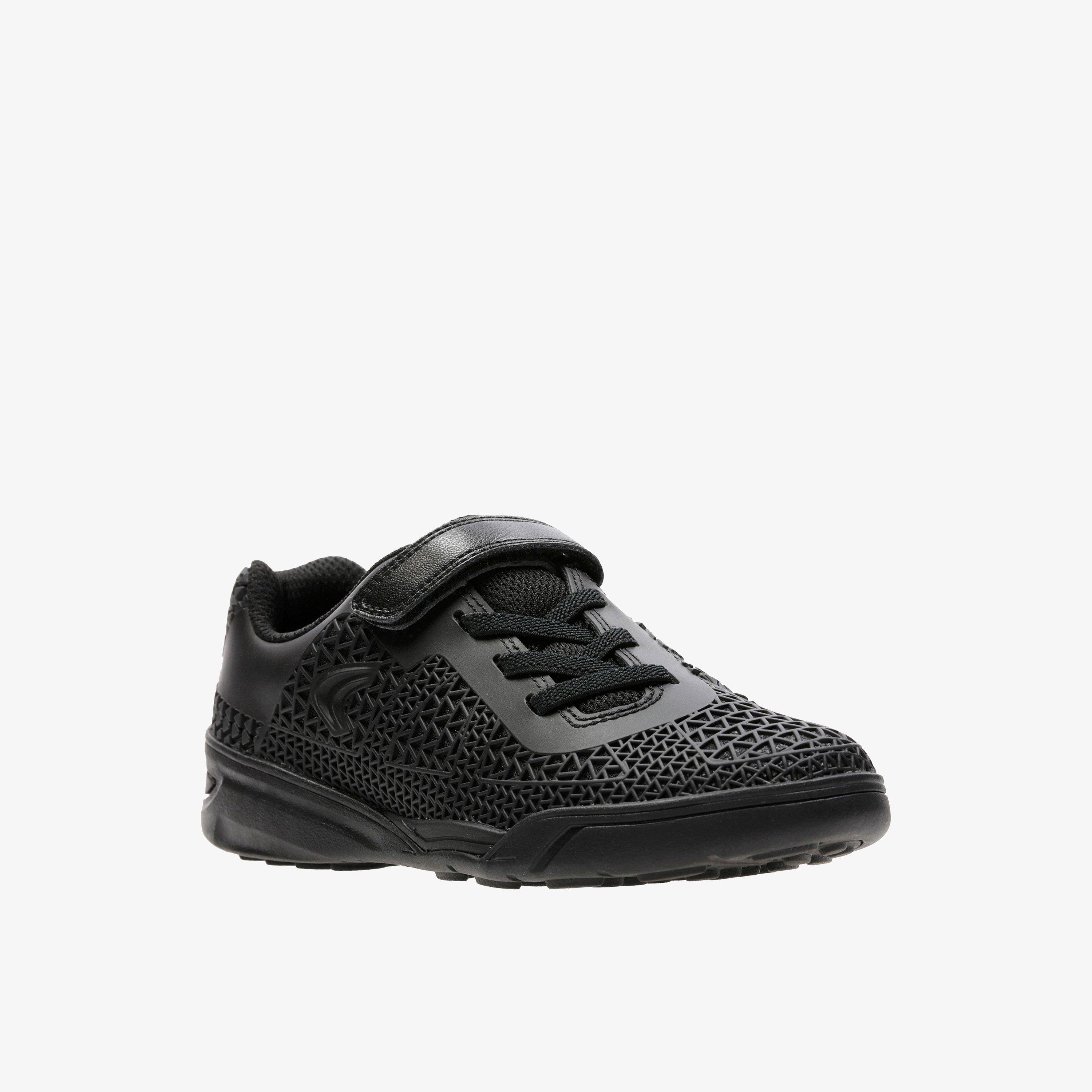 Award Blaze Kid Black Riptape School Shoes, view 3 of 6