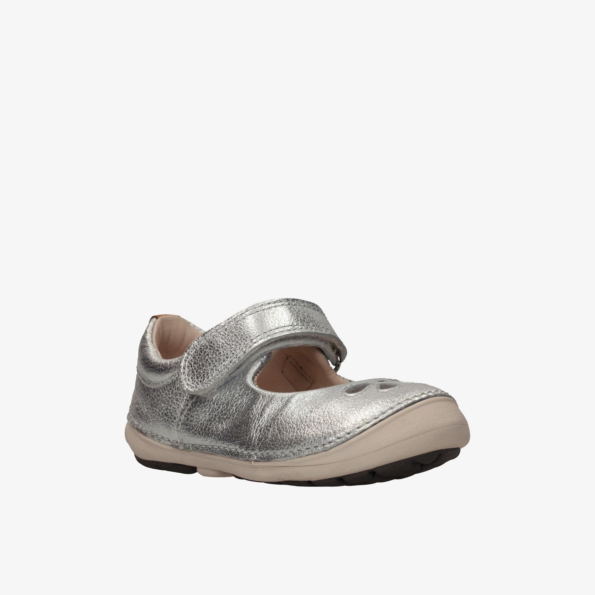 Softly Eden Toddler Silver Leather Shoes, view 3 of 6