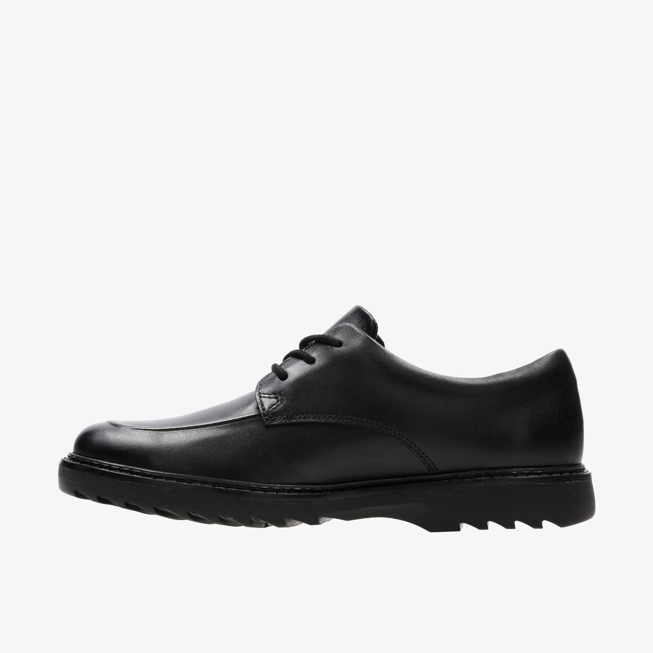 Asher Grove Youth Black Leather Derby Shoes, view 2 of 6