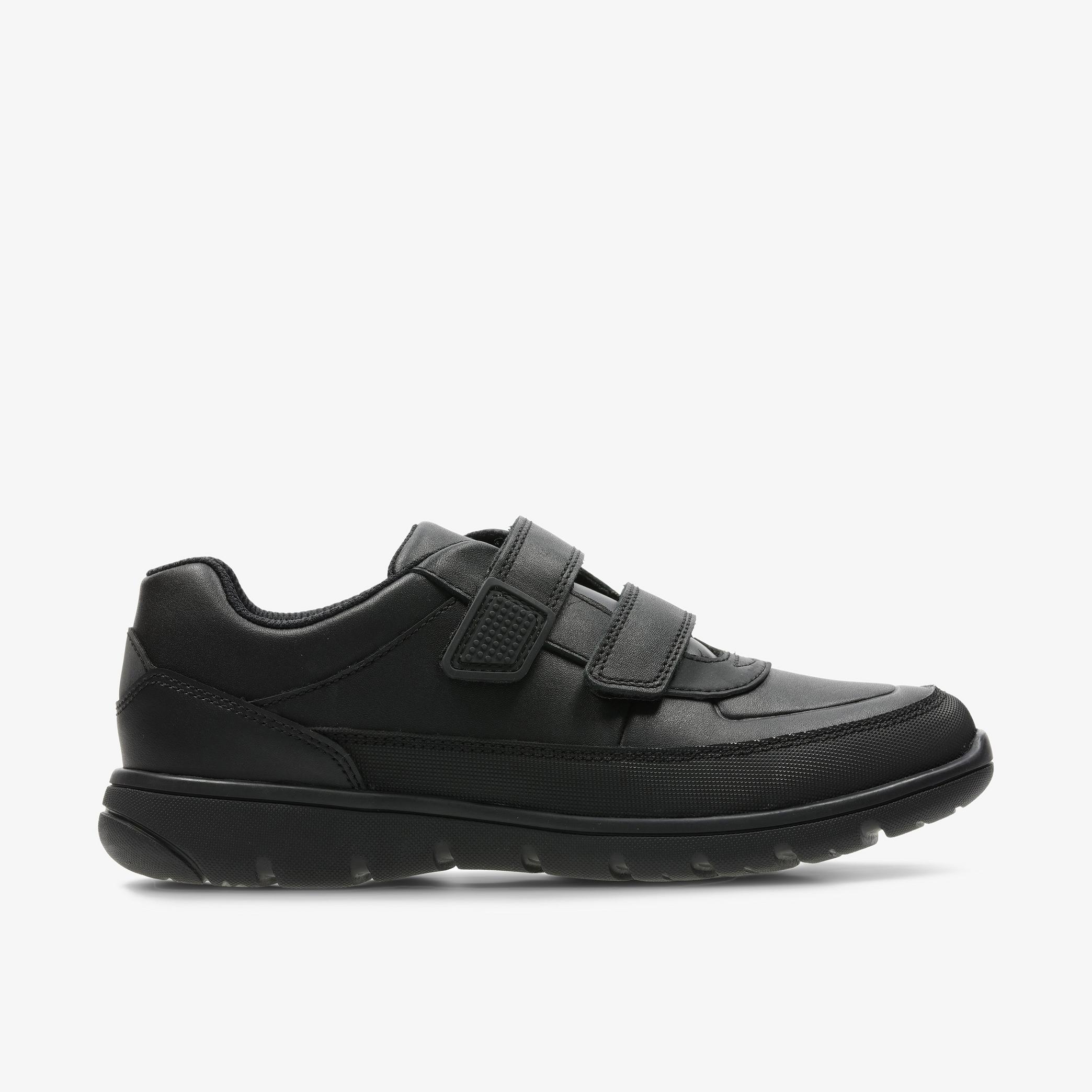 Venture Walk Kid Black Leather Shoes, view 1 of 6