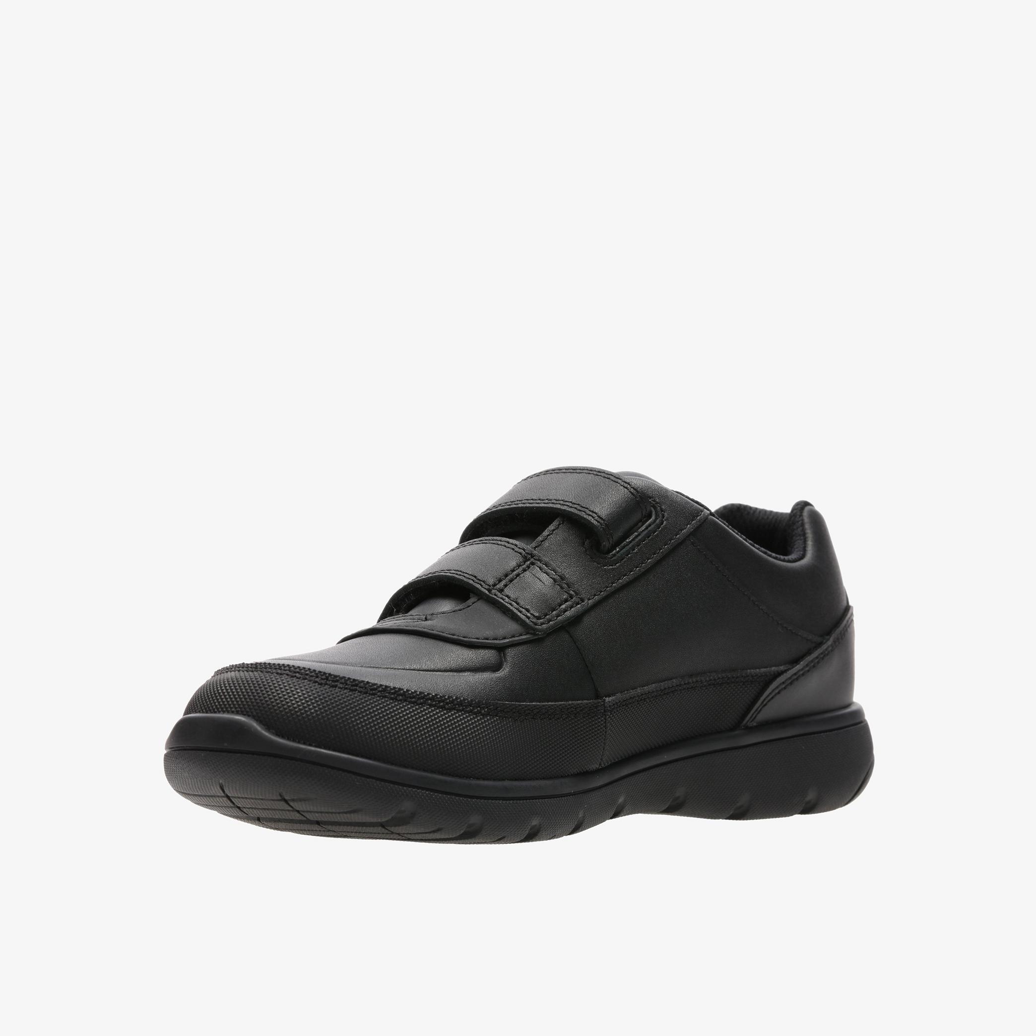 Venture Walk Youth Black Leather Shoes, view 4 of 6