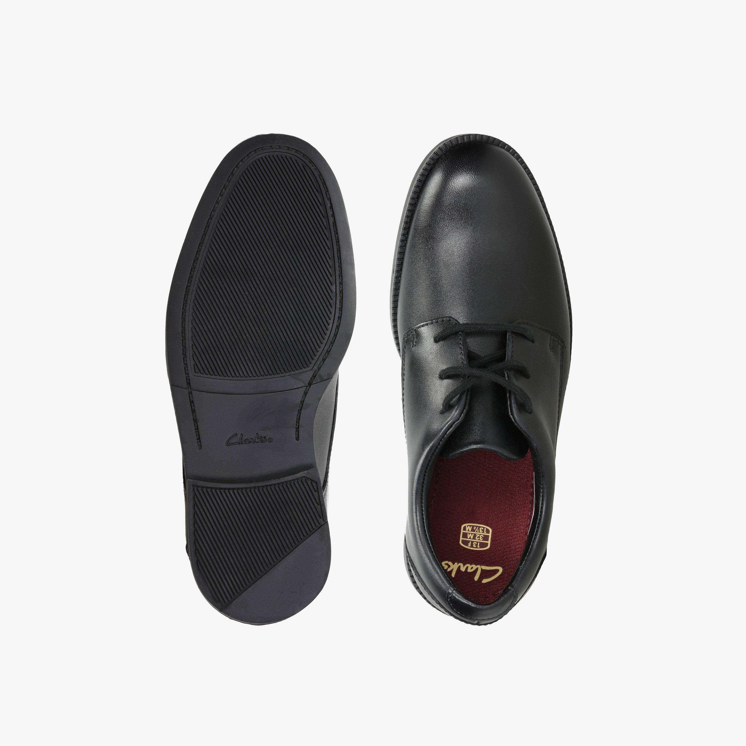 Rufus Edge Kid Black Leather Lace Up School Shoes, view 6 of 6