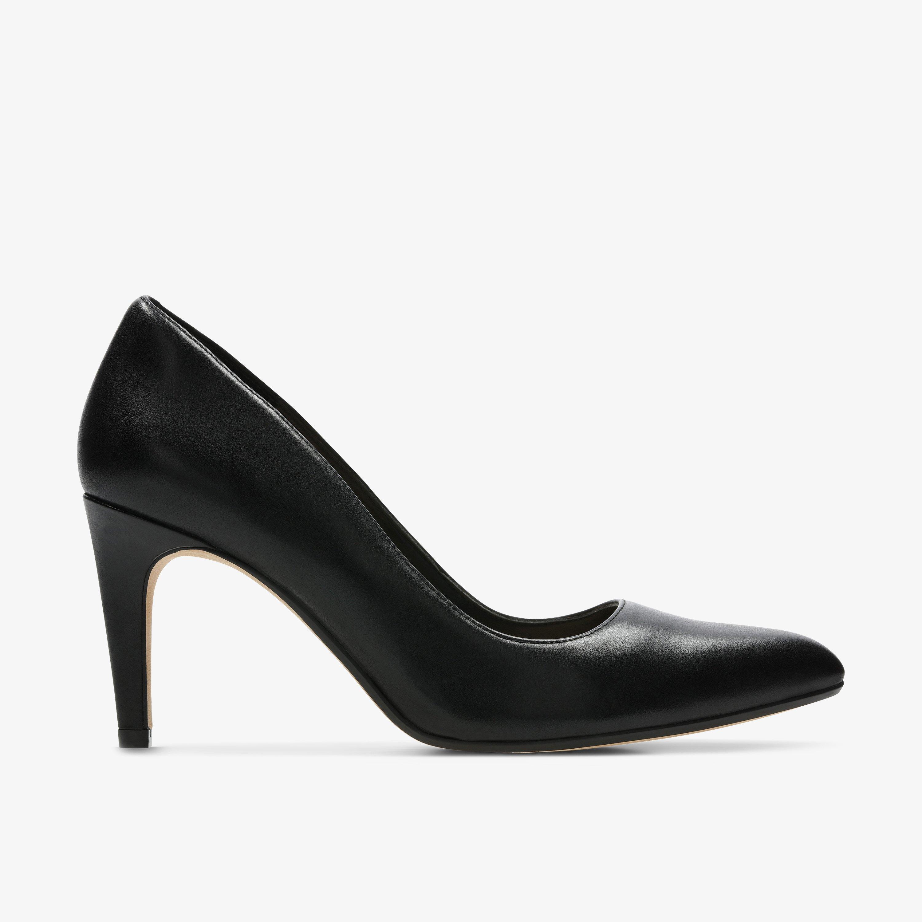 Womens Laina Rae Black Leather Court Shoes | Clarks UK