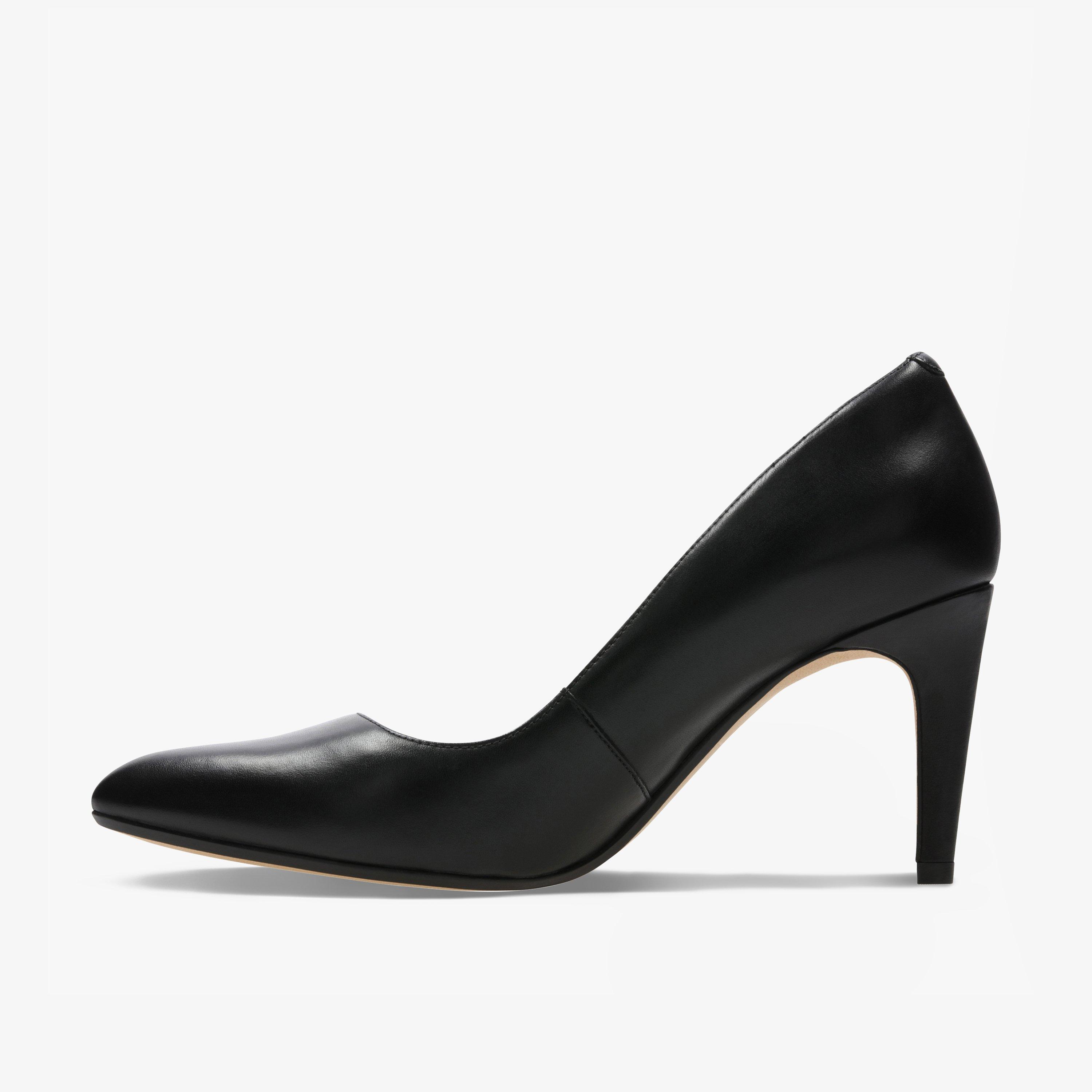 Clarks wide fit on sale black court shoes